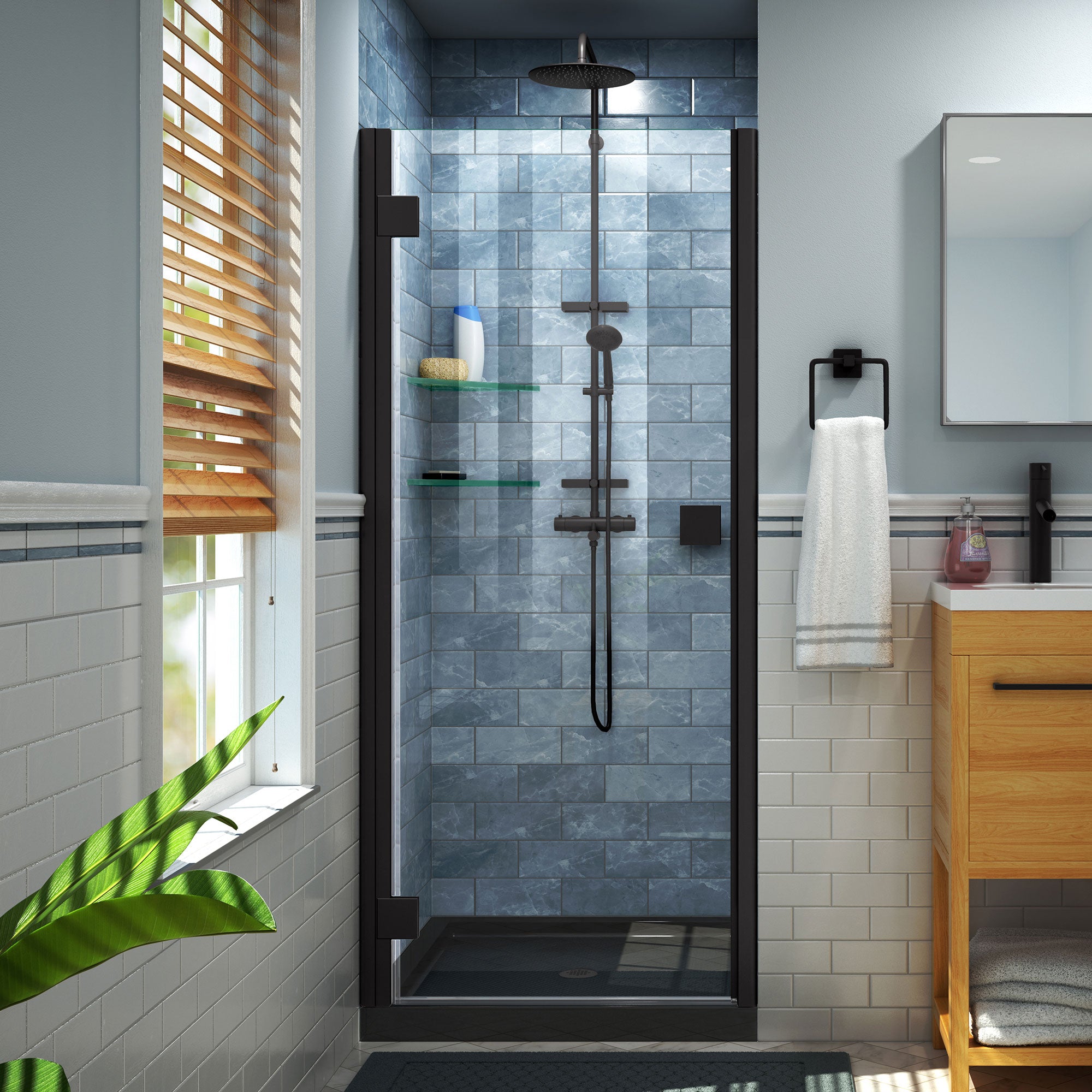 DreamLine Lumen 36" D x 36" W Shower Door and Base