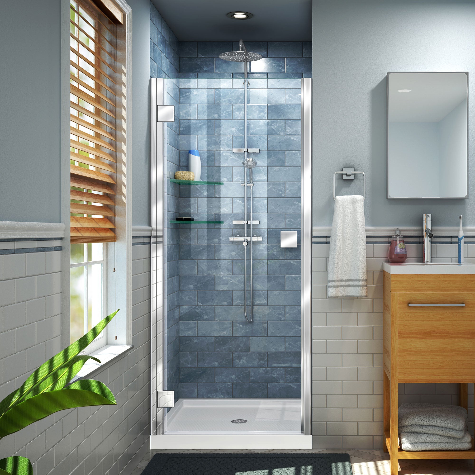 DreamLine Lumen 36" D x 36" W Shower Door and Base