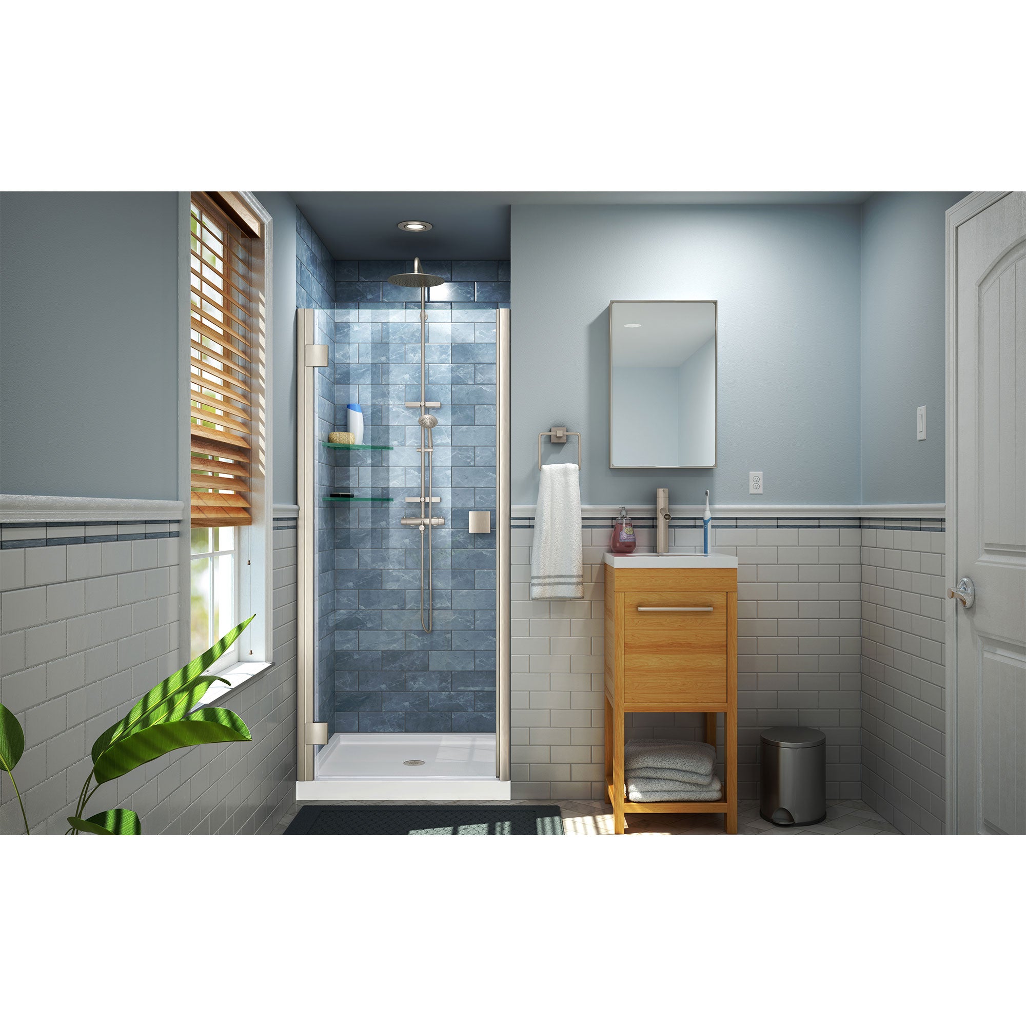 DreamLine Lumen 36" D x 36" W Shower Door and Base