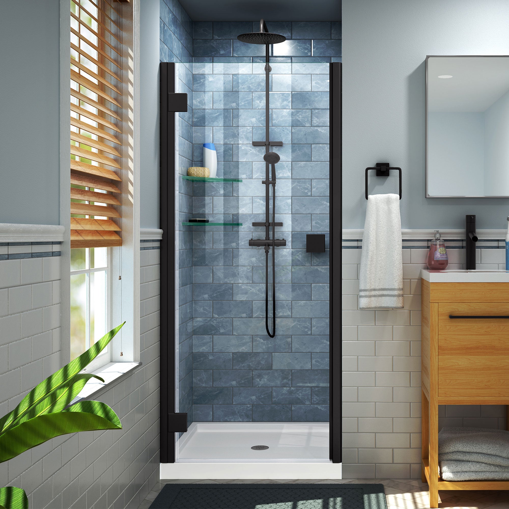DreamLine Lumen 32" D x 42" W Shower Door and Base