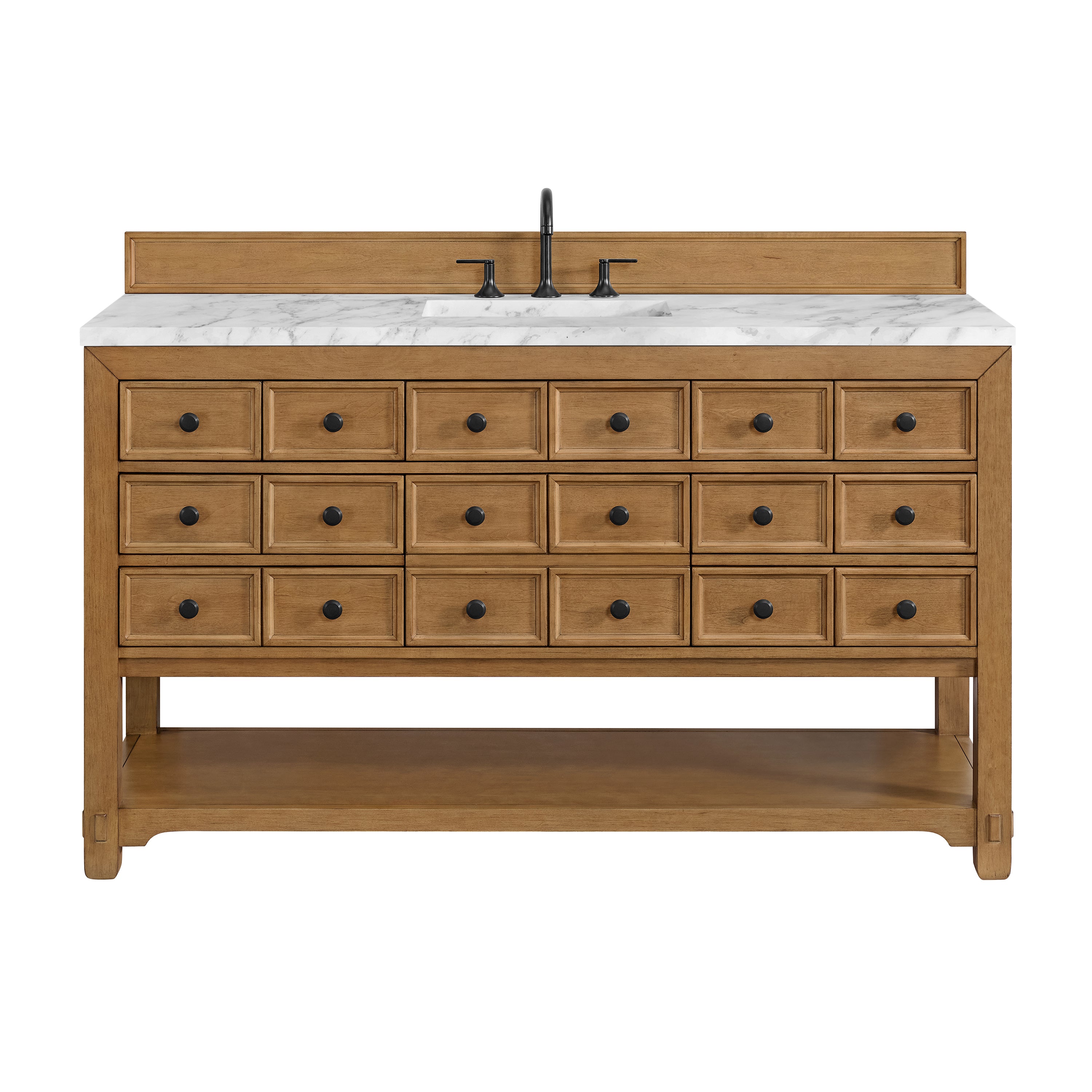 James Martin Malibu 60" Single Vanity in Amber Birch with 3cm Countertop