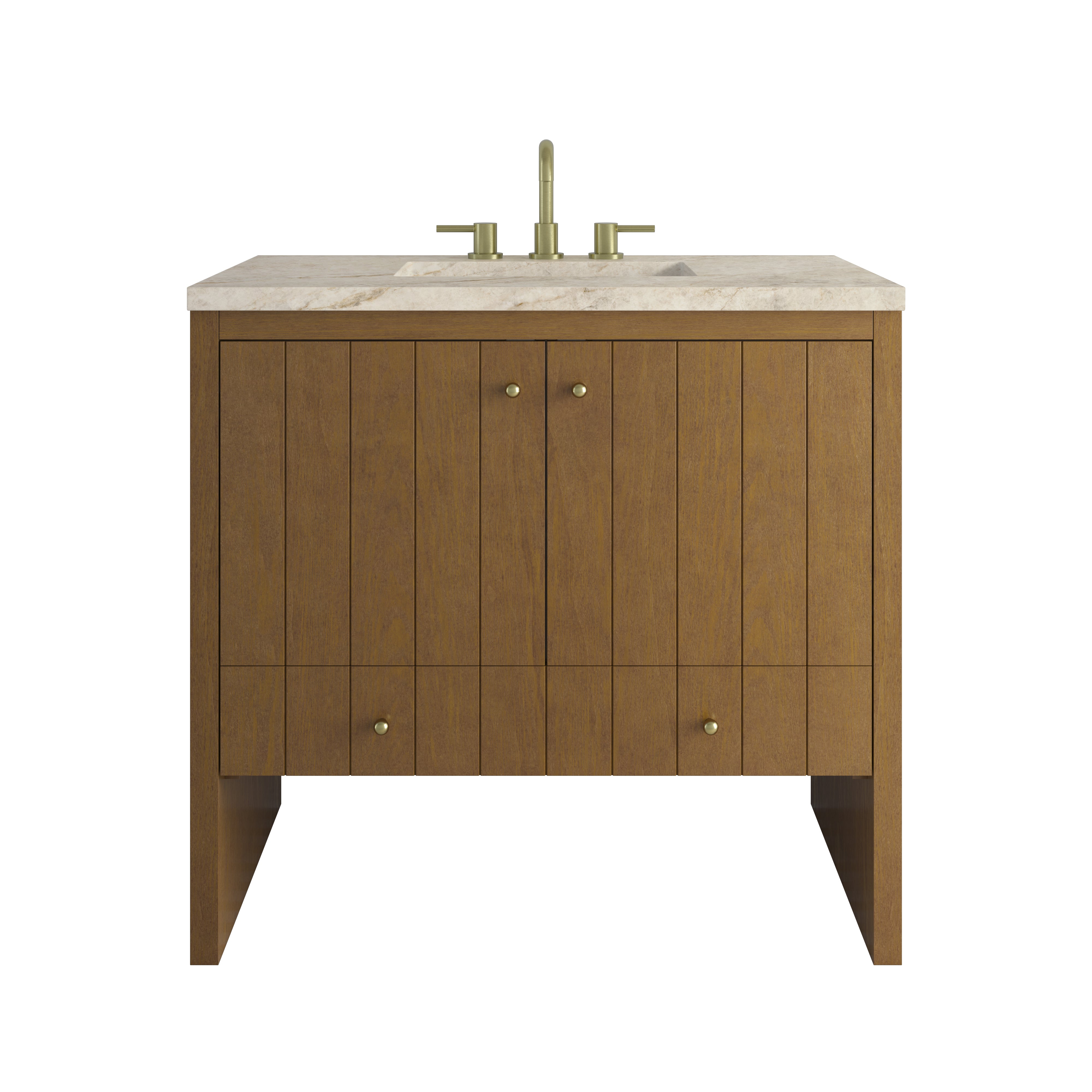 James Martin Hudson 36" Single Vanity in Honey Oak with 3cm Countertop