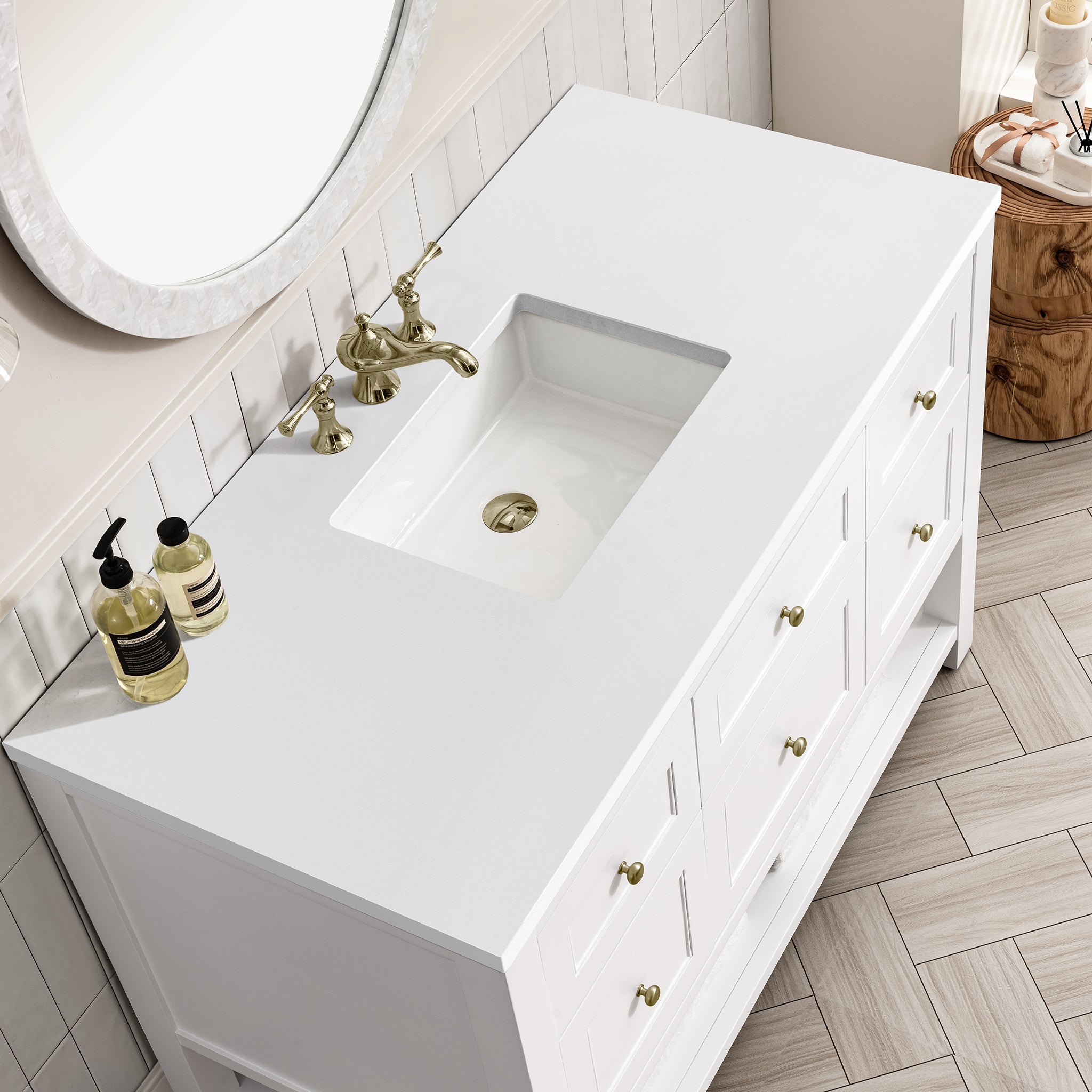 James Martin Breckenridge 48" Single Vanity in Bright White with 3cm Countertop