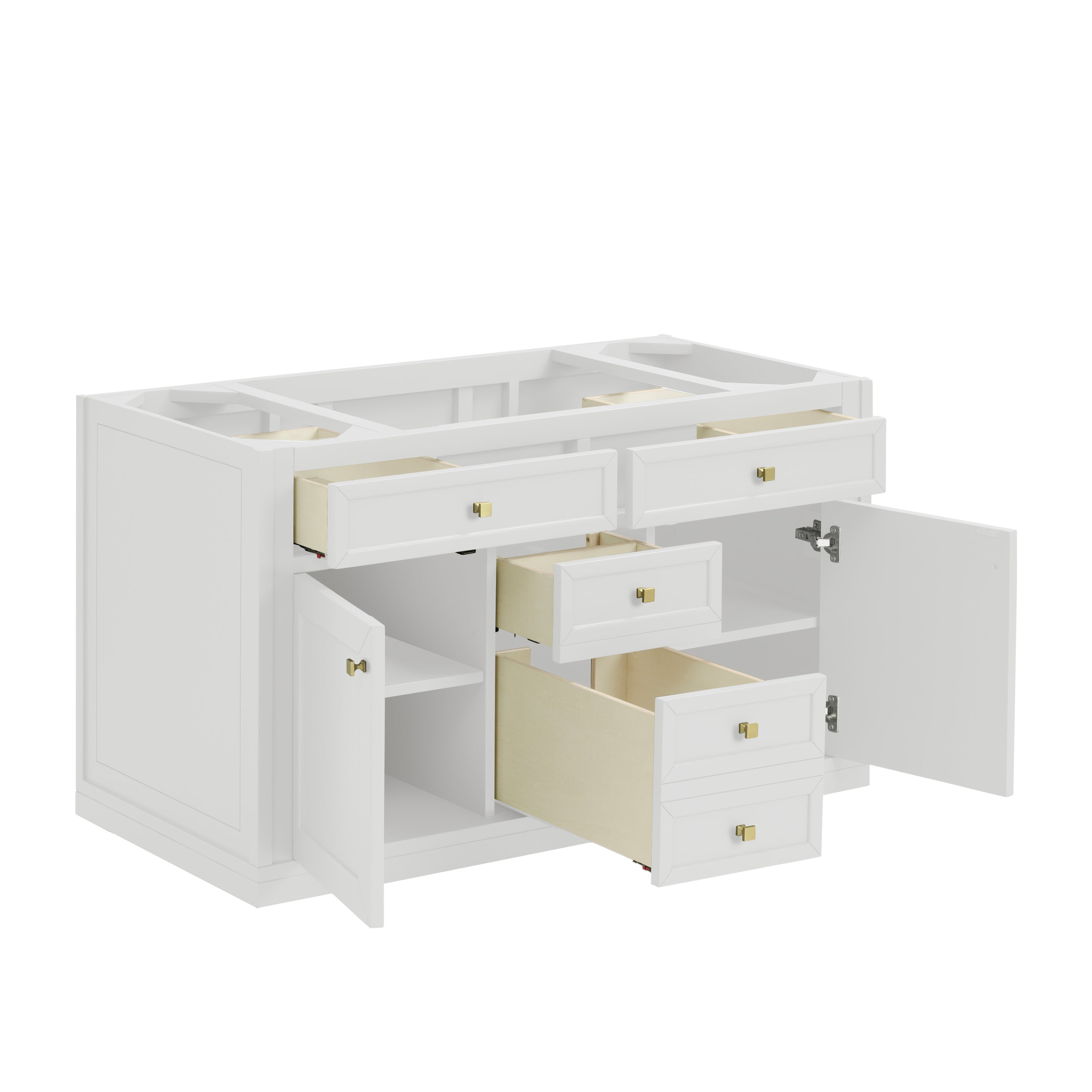 James Martin Chicago 48" Single Vanity in Glossy White with 3cm Countertop and FreePower Wireless Charger