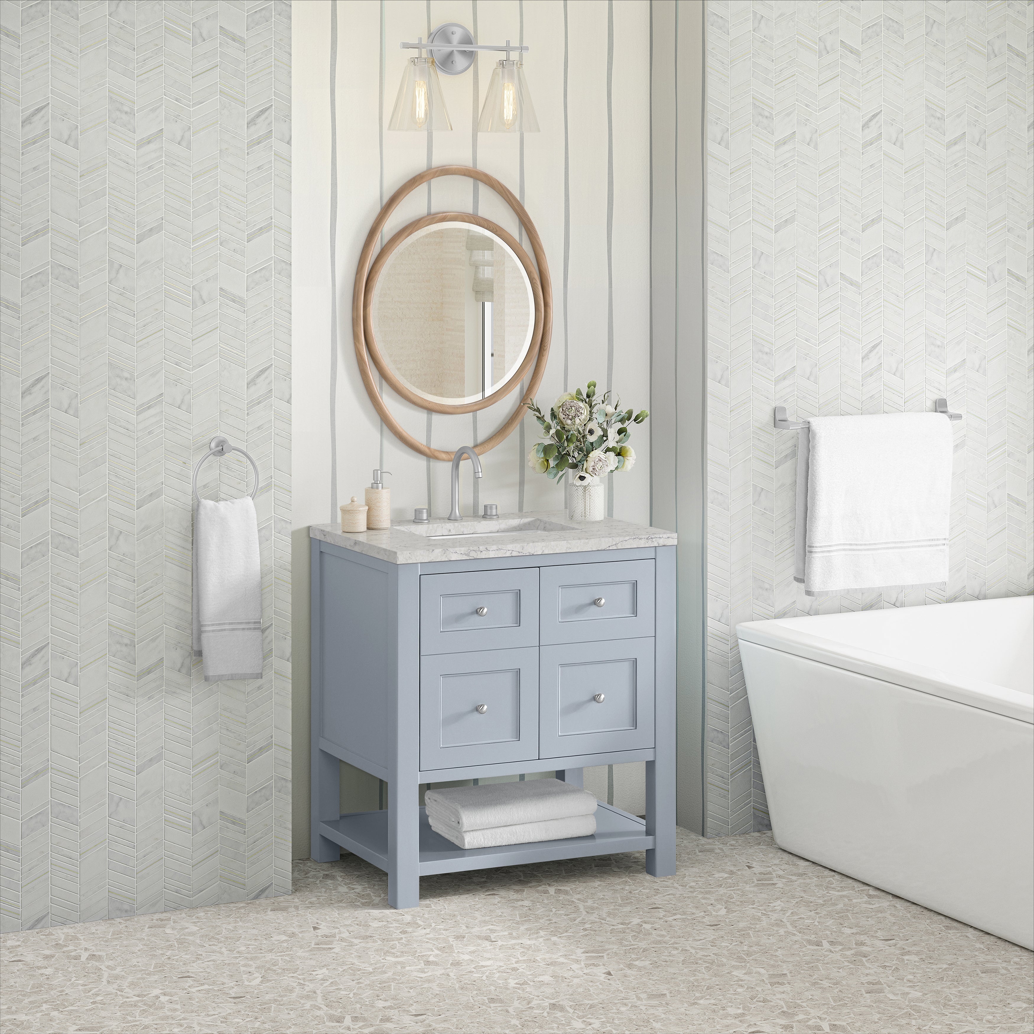 James Martin Breckenridge 30" Single in Serenity Blue with 3cm Countertop