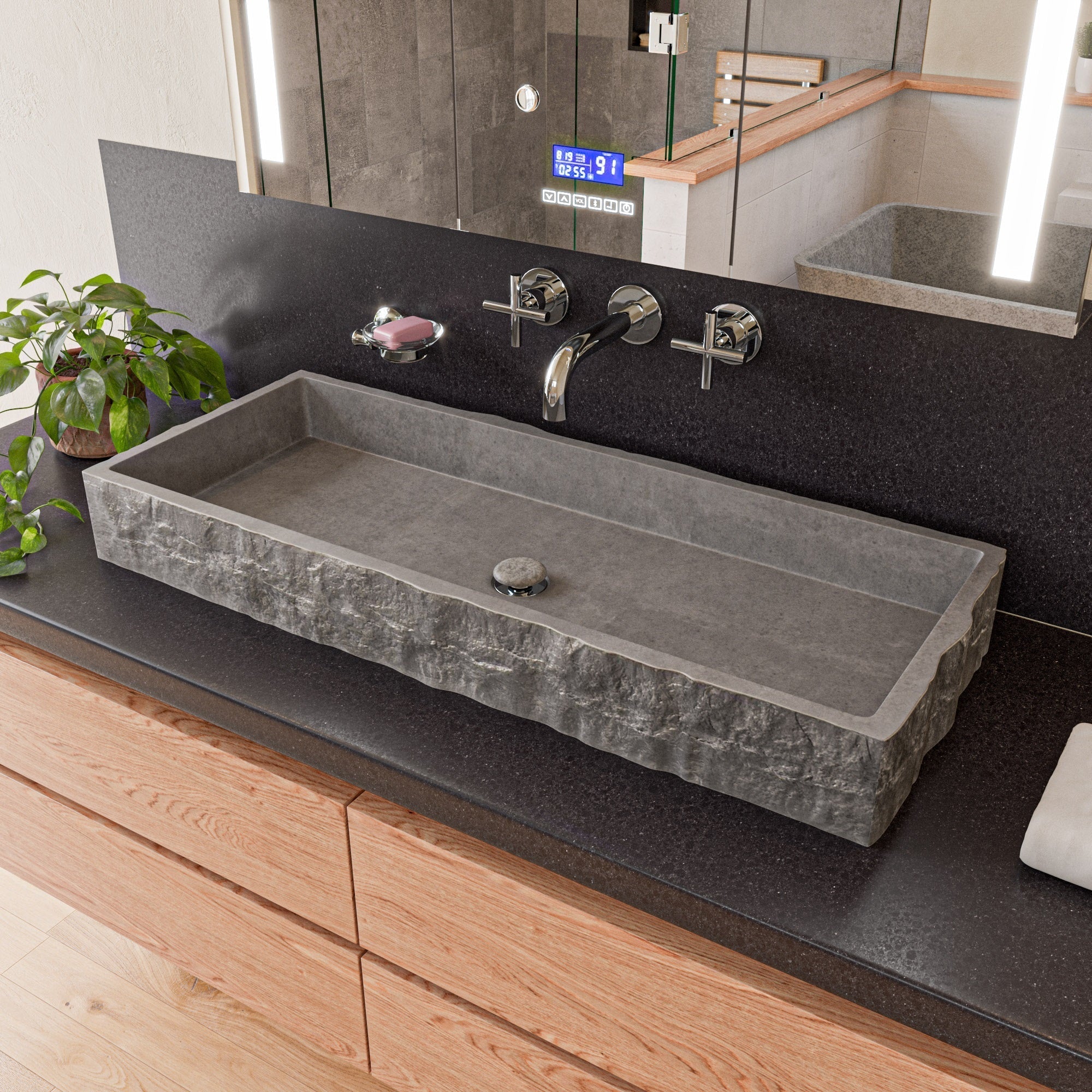 ALFI brand AB1035 8" Widespread Wall-Mounted Cross Handle Faucet