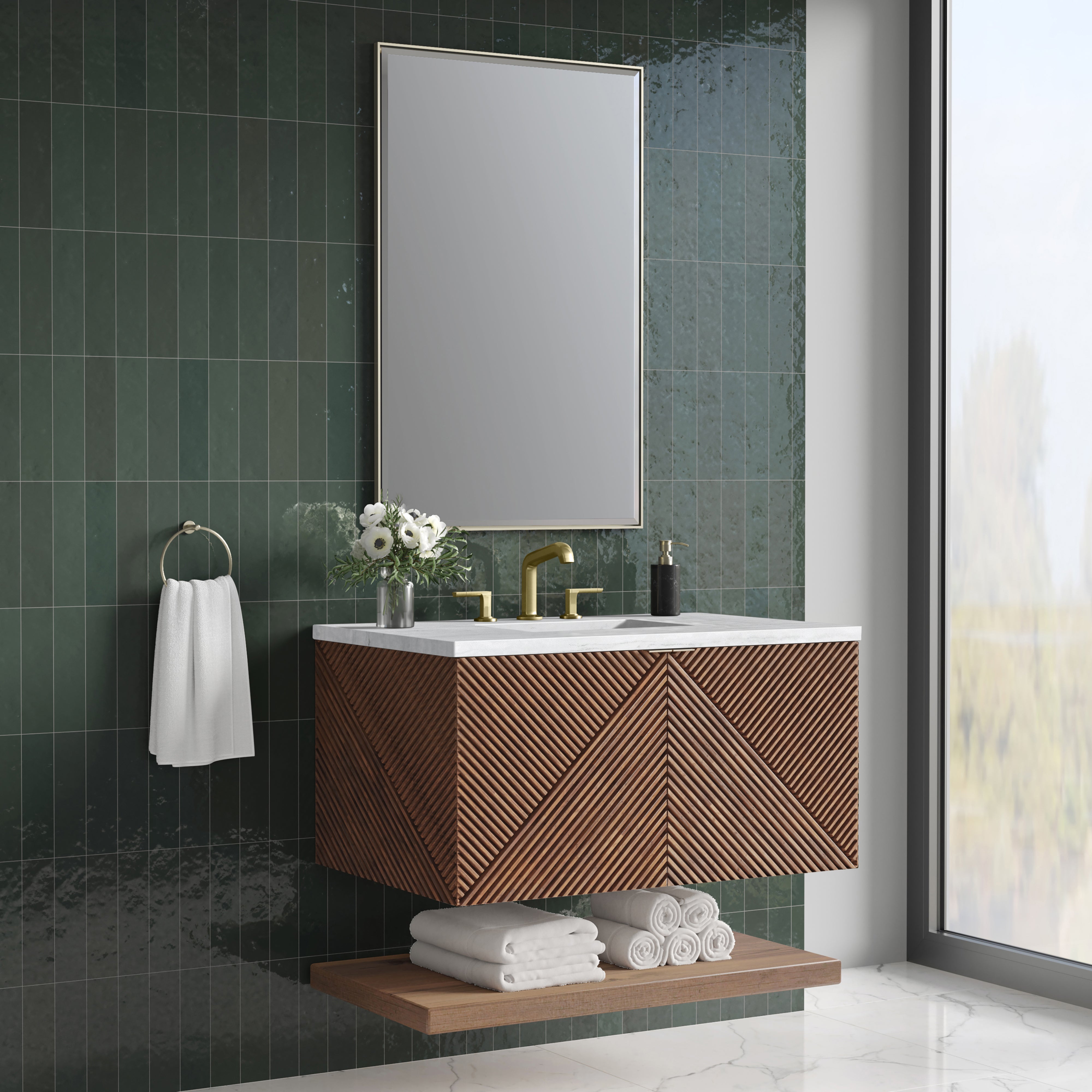 James Martin Marcello 36" Single Vanity in Chestnut with 3cm Countertop