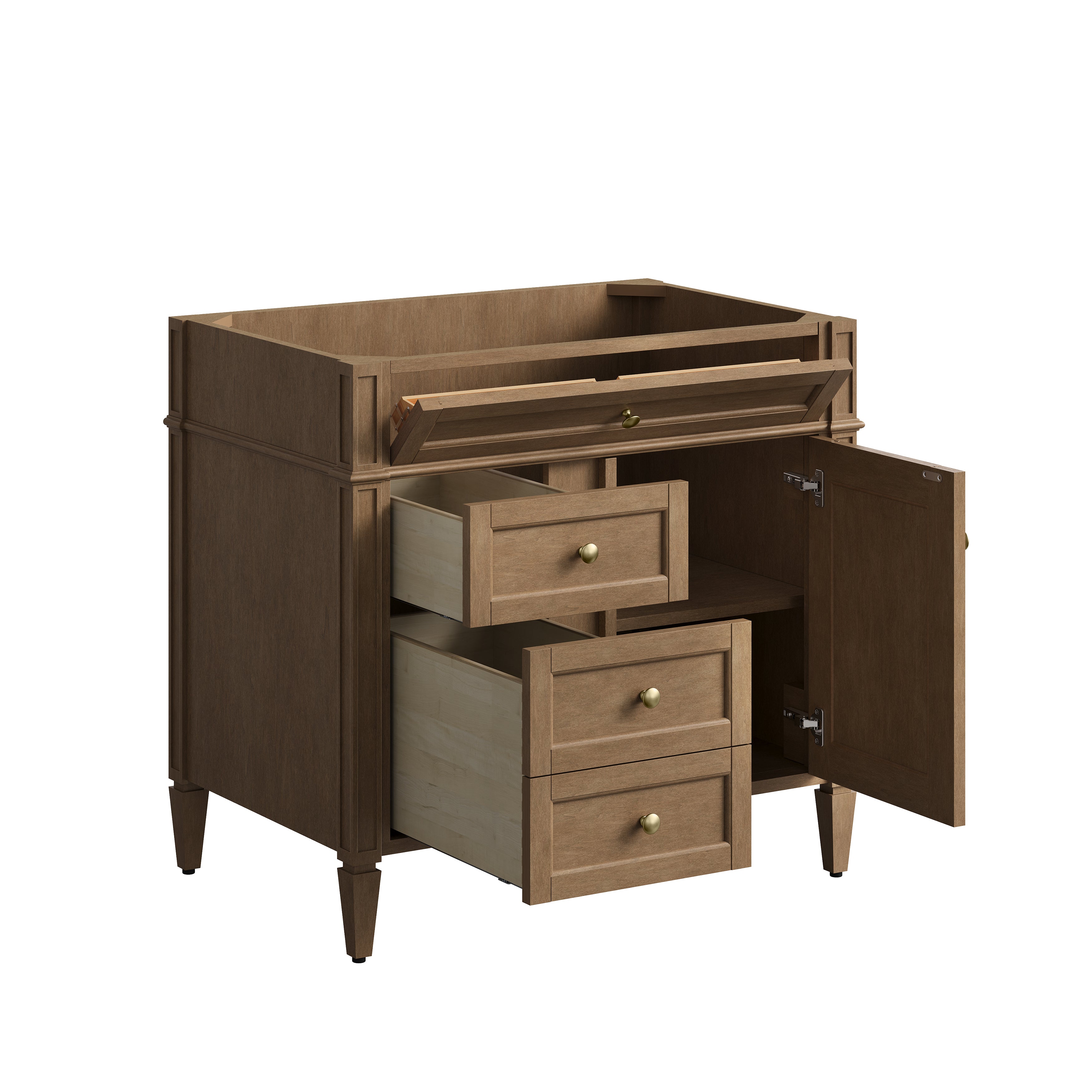 James Martin Brittany 36" Single Vanity in Pecan with 3cm Countertop