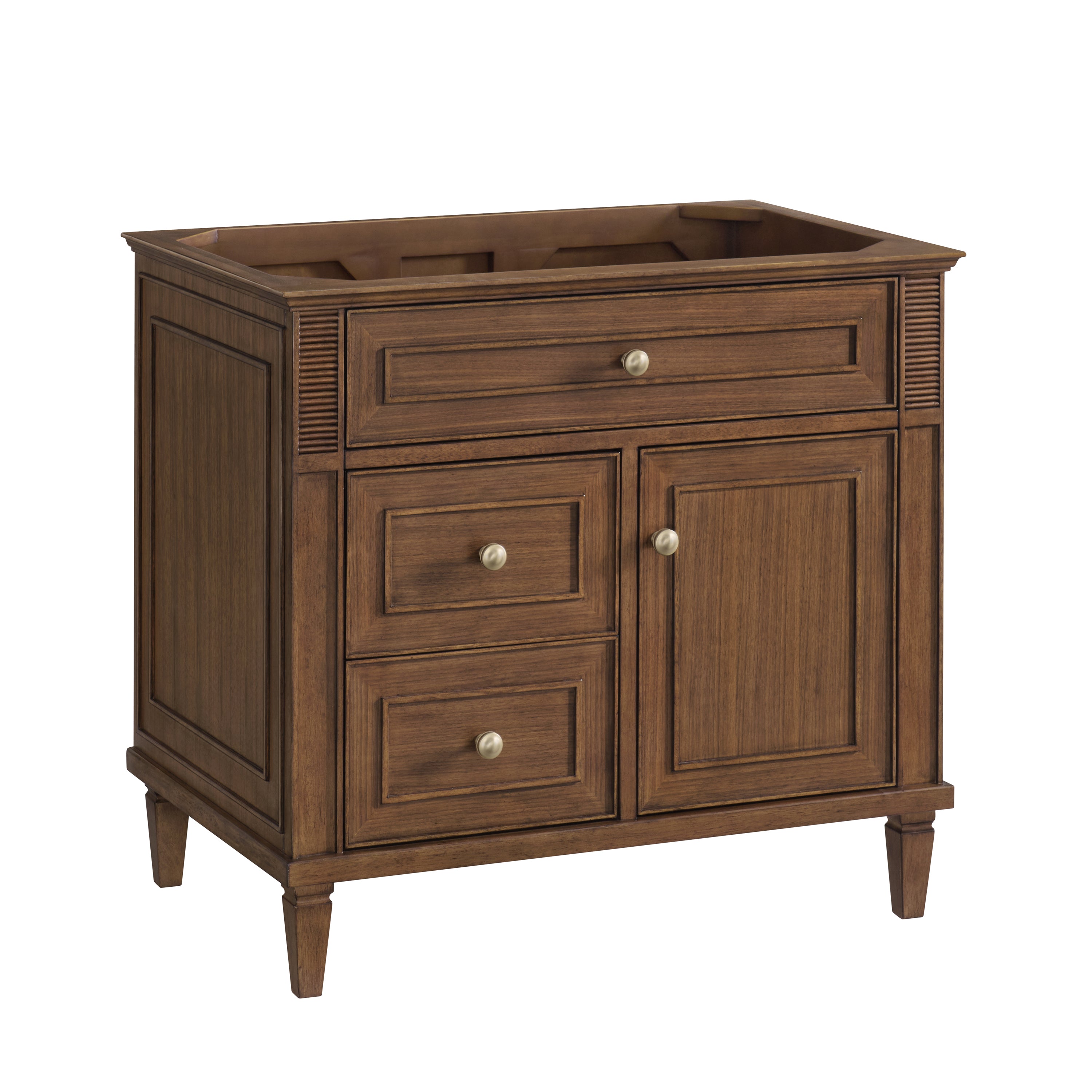 James Martin Lorelai 36" Single Vanity in Mid-Century Walnut with 3cm Countertop