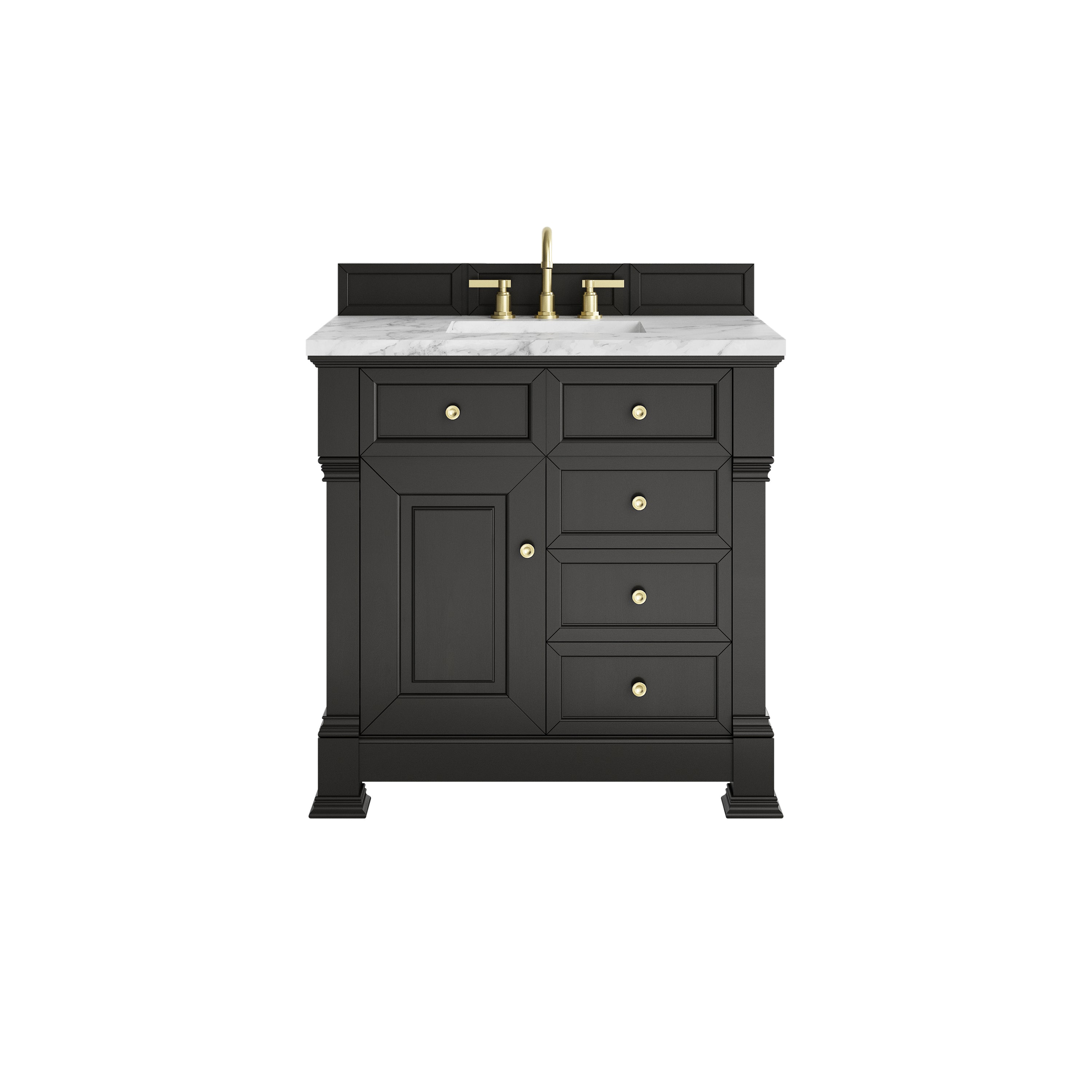 James Martin Brookfield 36" Single Vanity in Black Onyx with 3cm Countertop