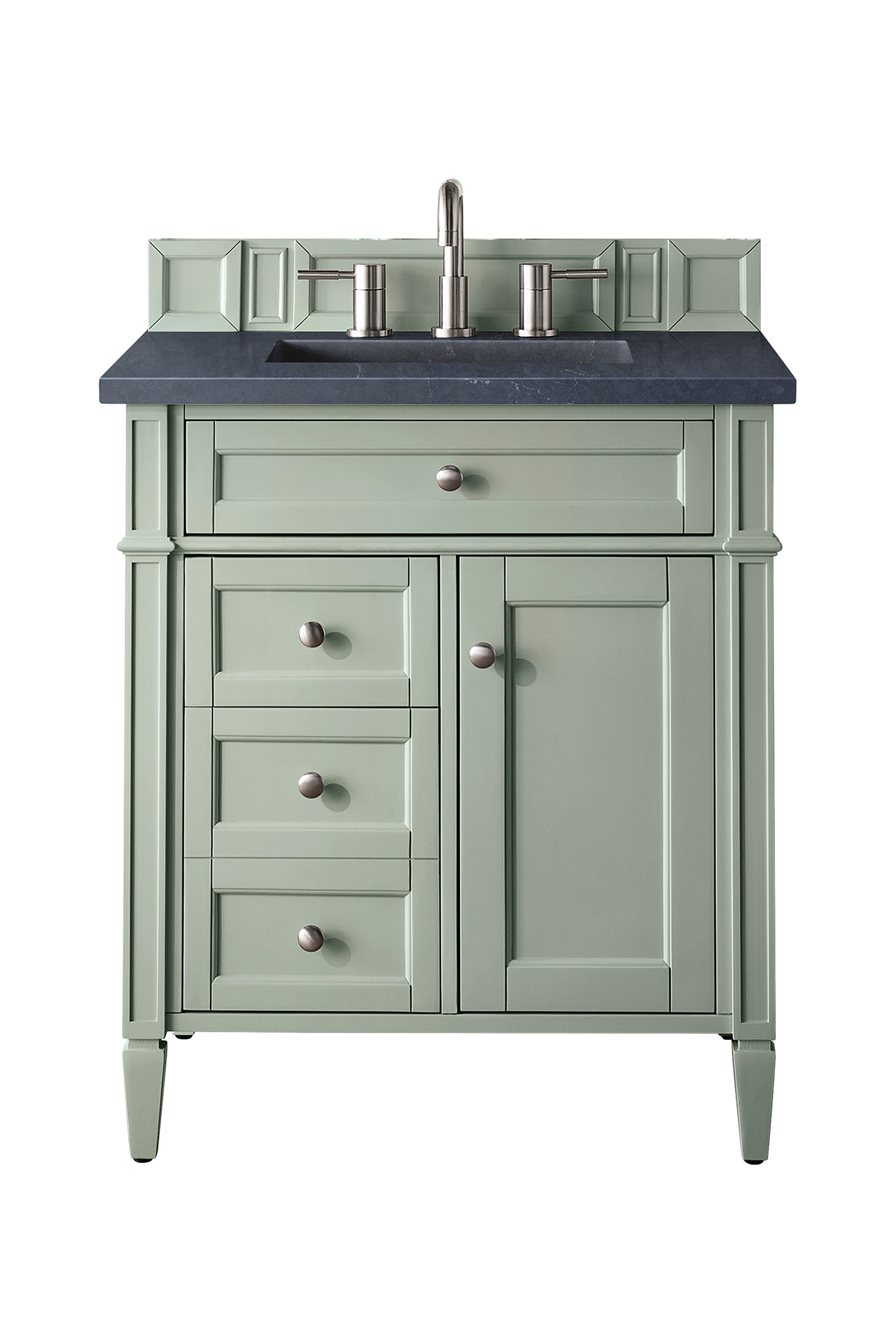 James Martin Brittany 30" Single Vanity in Sage Green with 3cm Countertop