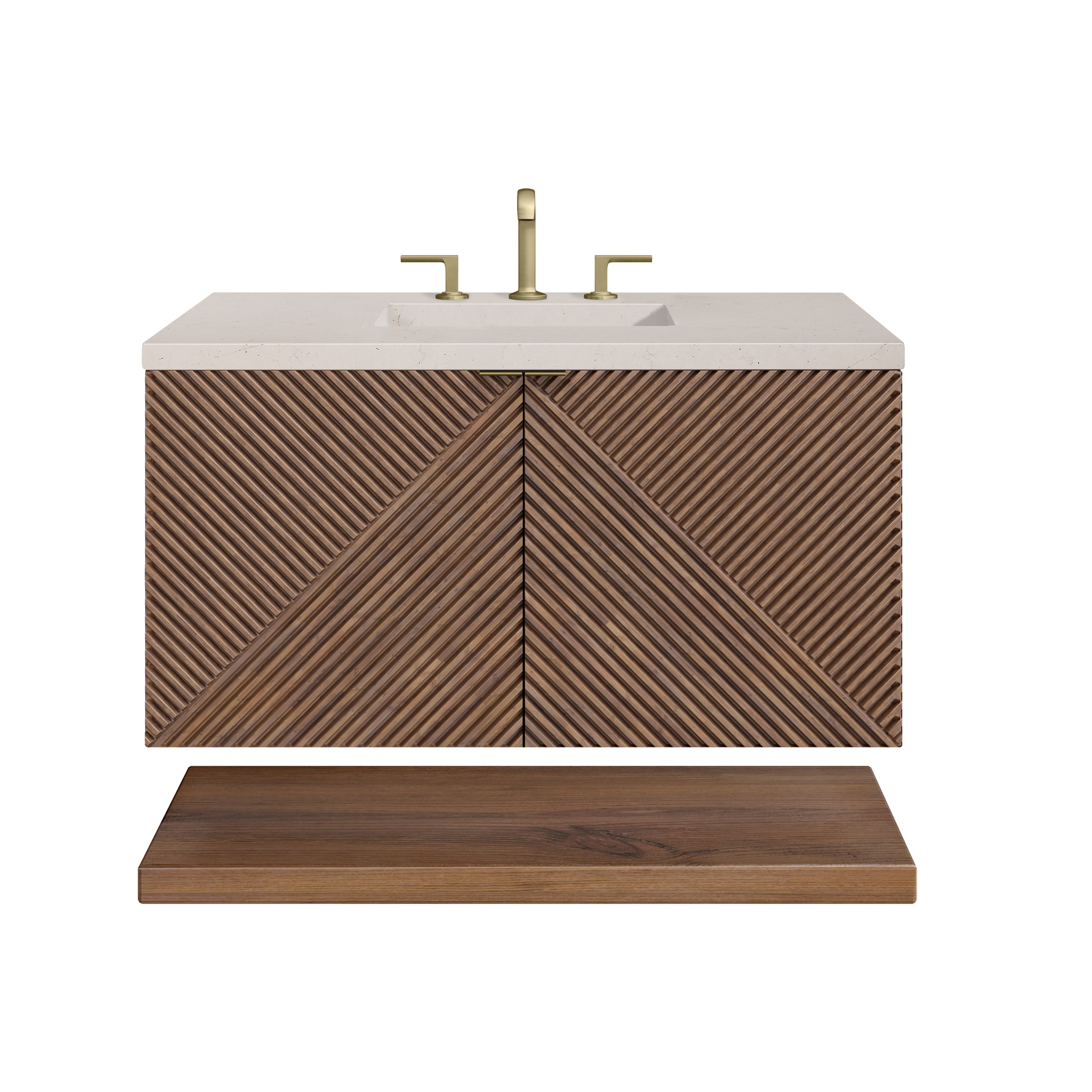 James Martin Marcello 36" Single Vanity in Chestnut with 3cm Countertop