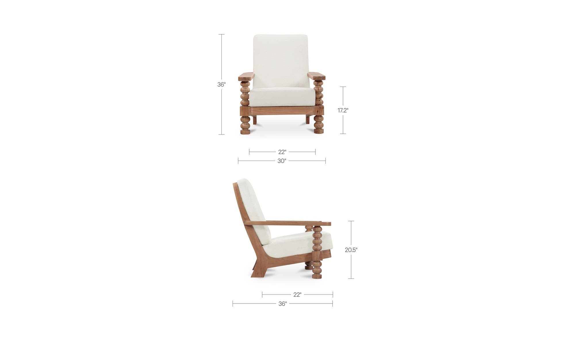 Moes Ingrid Accent Chair Off White LX-1094