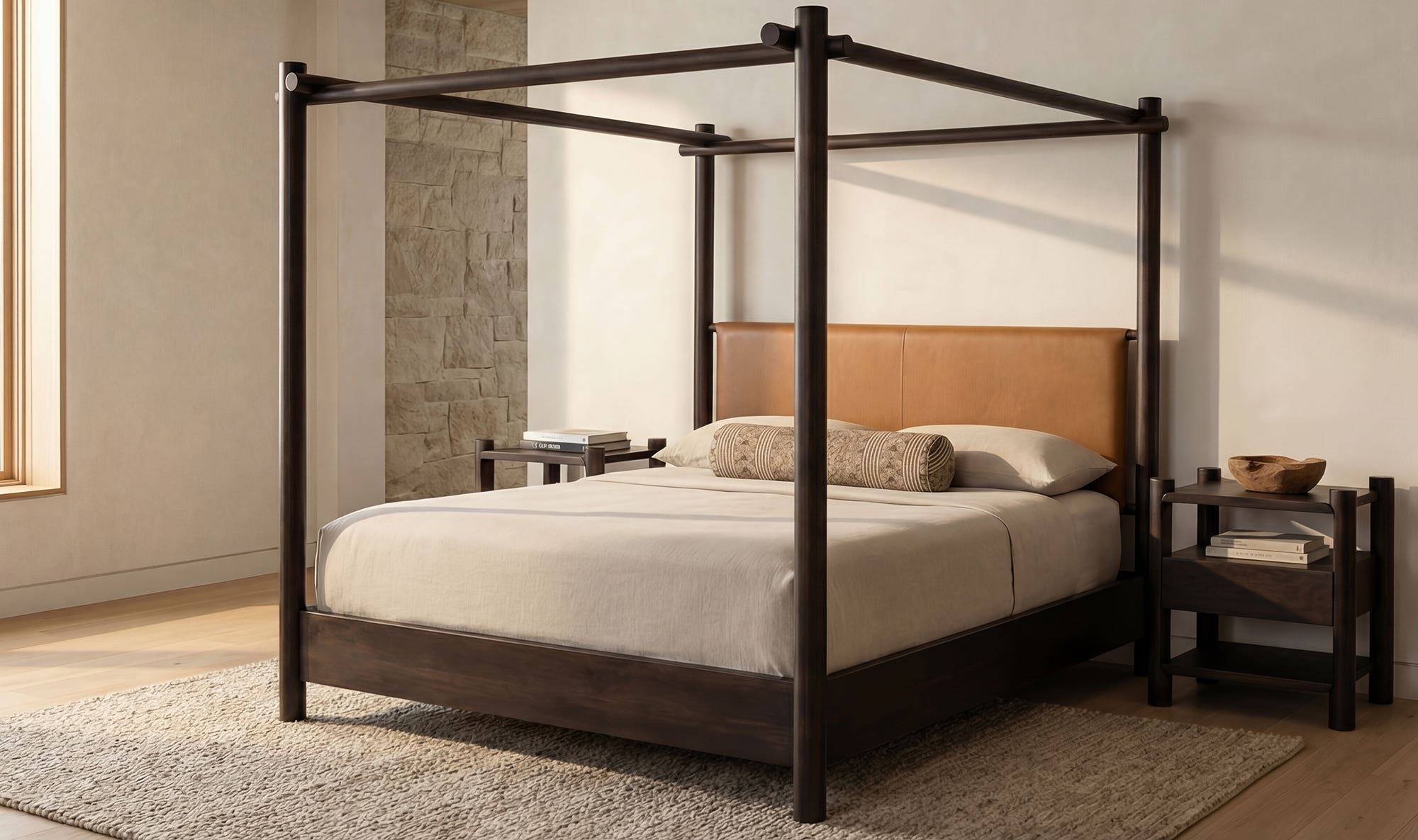Moes Devin Bed Queen Brown LX-1097