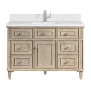 James Martin Lorelai 48" Single Vanity in Whitewashed Oak with 3cm Countertop