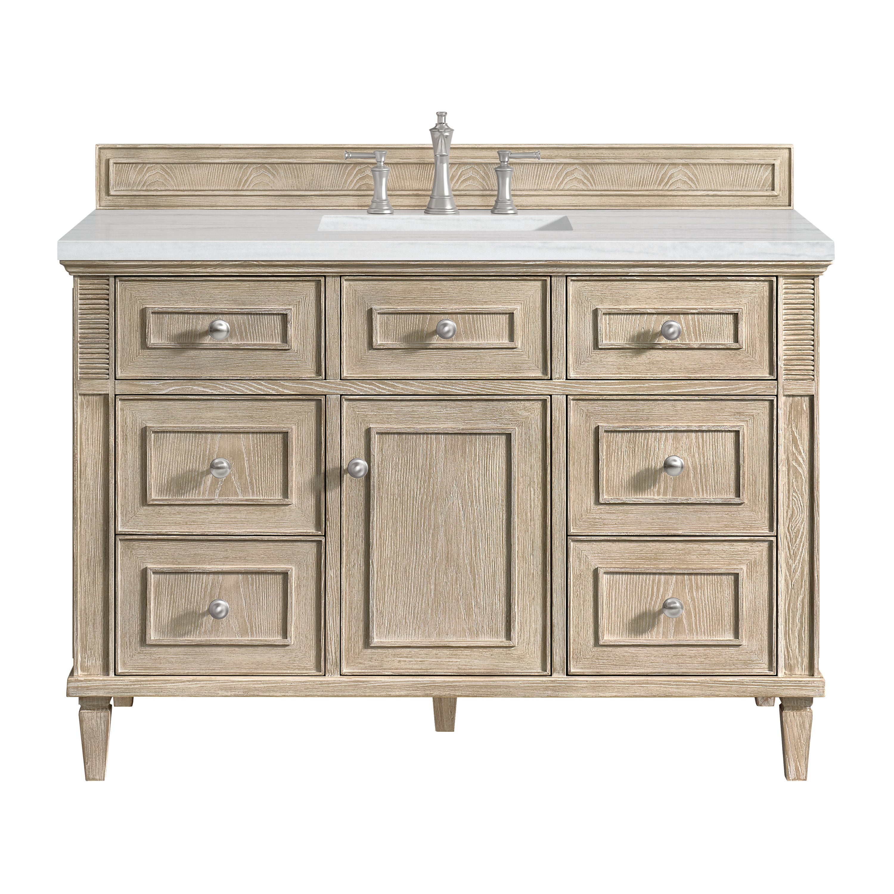 James Martin Lorelai 48" Single Vanity in Whitewashed Oak with 3cm Countertop