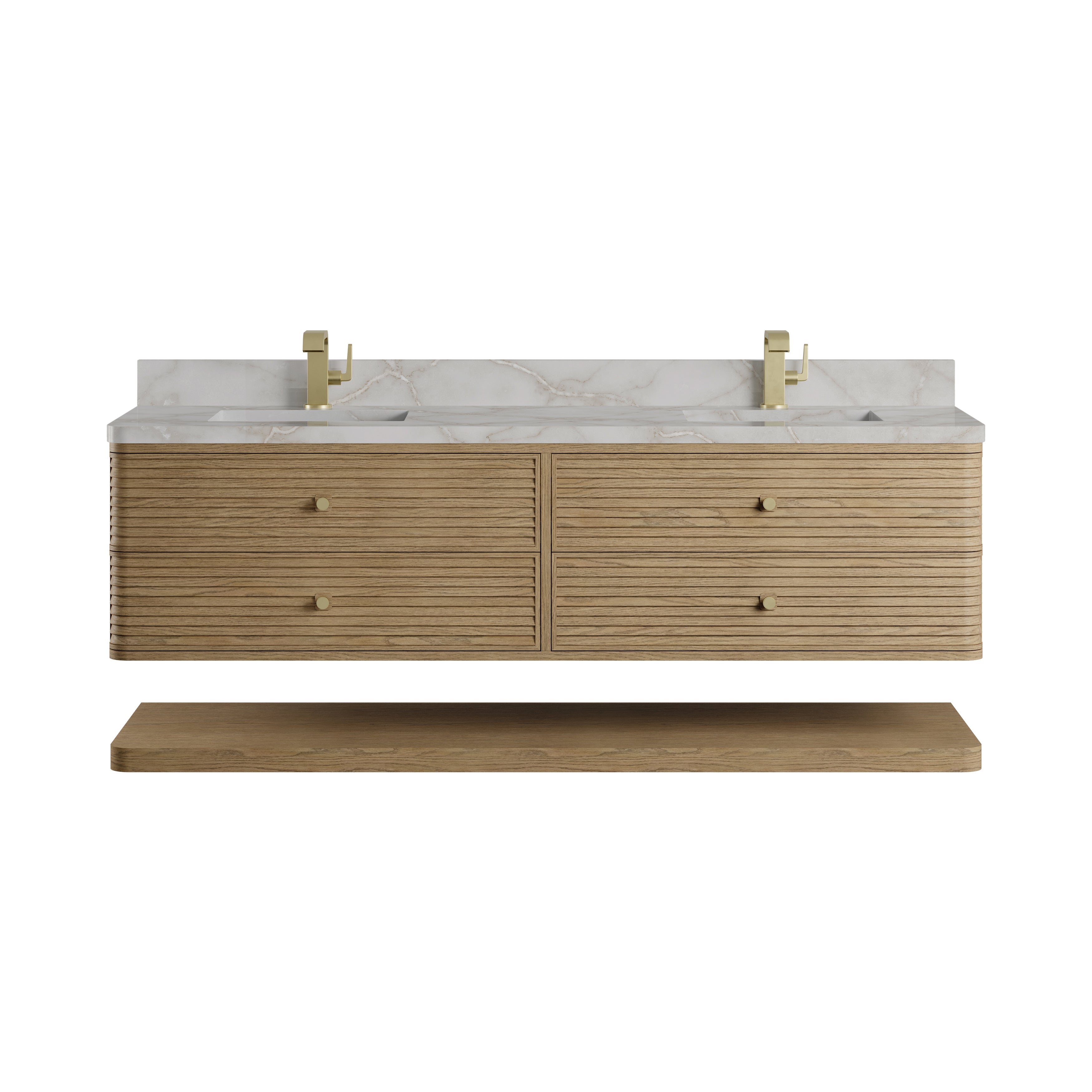 James Martin Allamari 72" Double Vanity in Dune Mist with 3cm Countertop