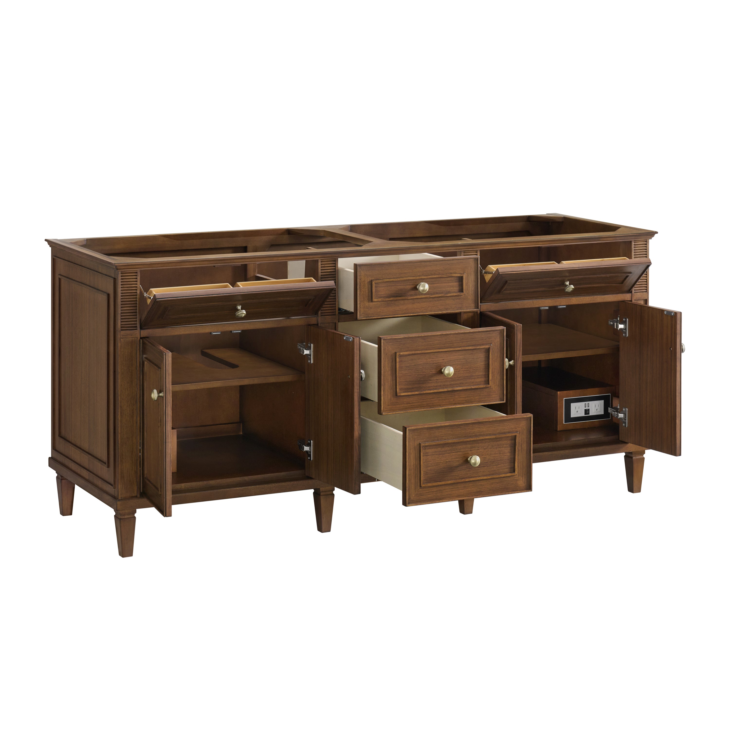 James Martin Lorelai 72"Double Vanity in Mid-Century Walnut with 3cm Countertop