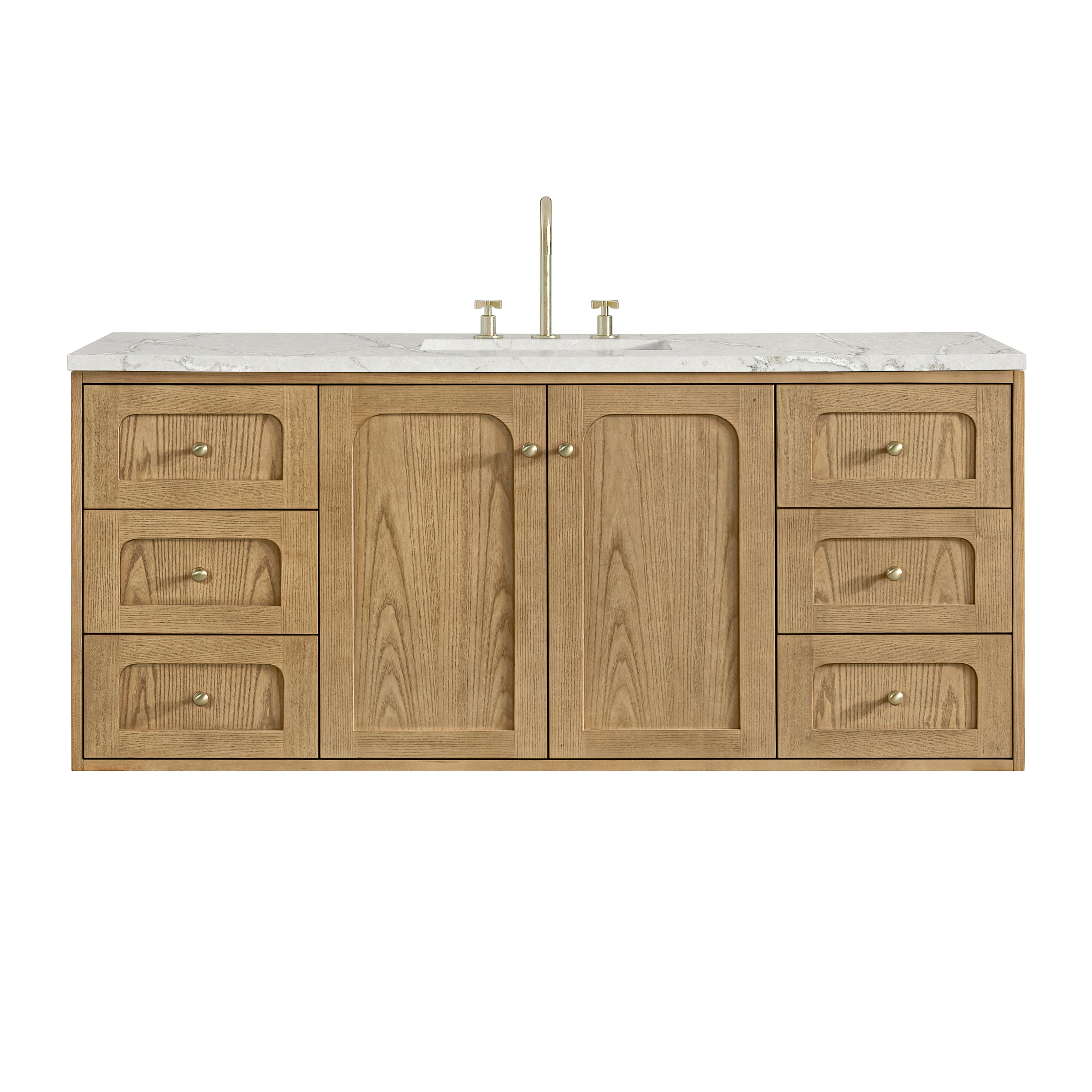 James Martin Laurent 60" Single Vanity in Light Natural Oak with 3cm Countertop