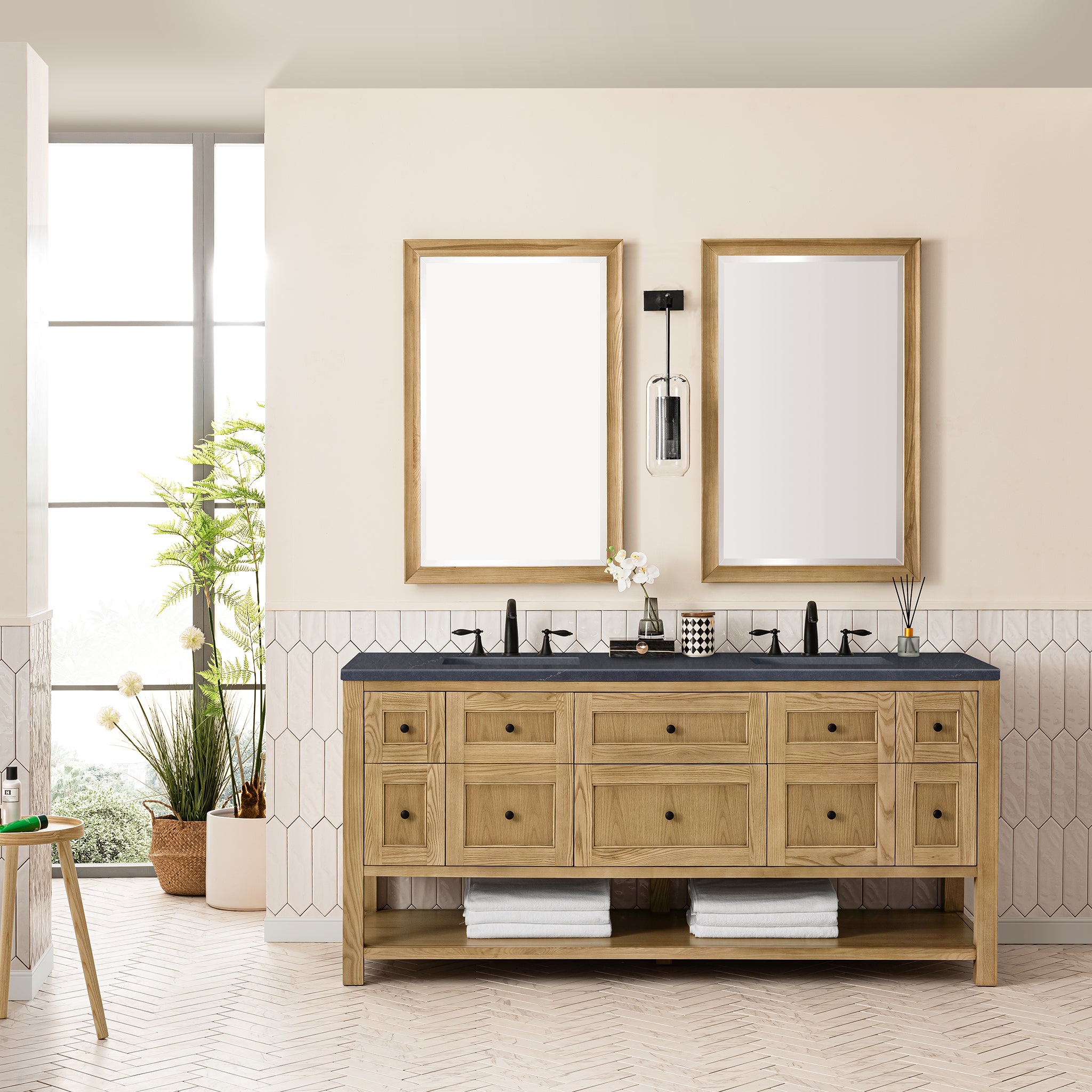 James Martin Breckenridge 72" Double Vanity in Light Natural Oak with 3cm Countertop