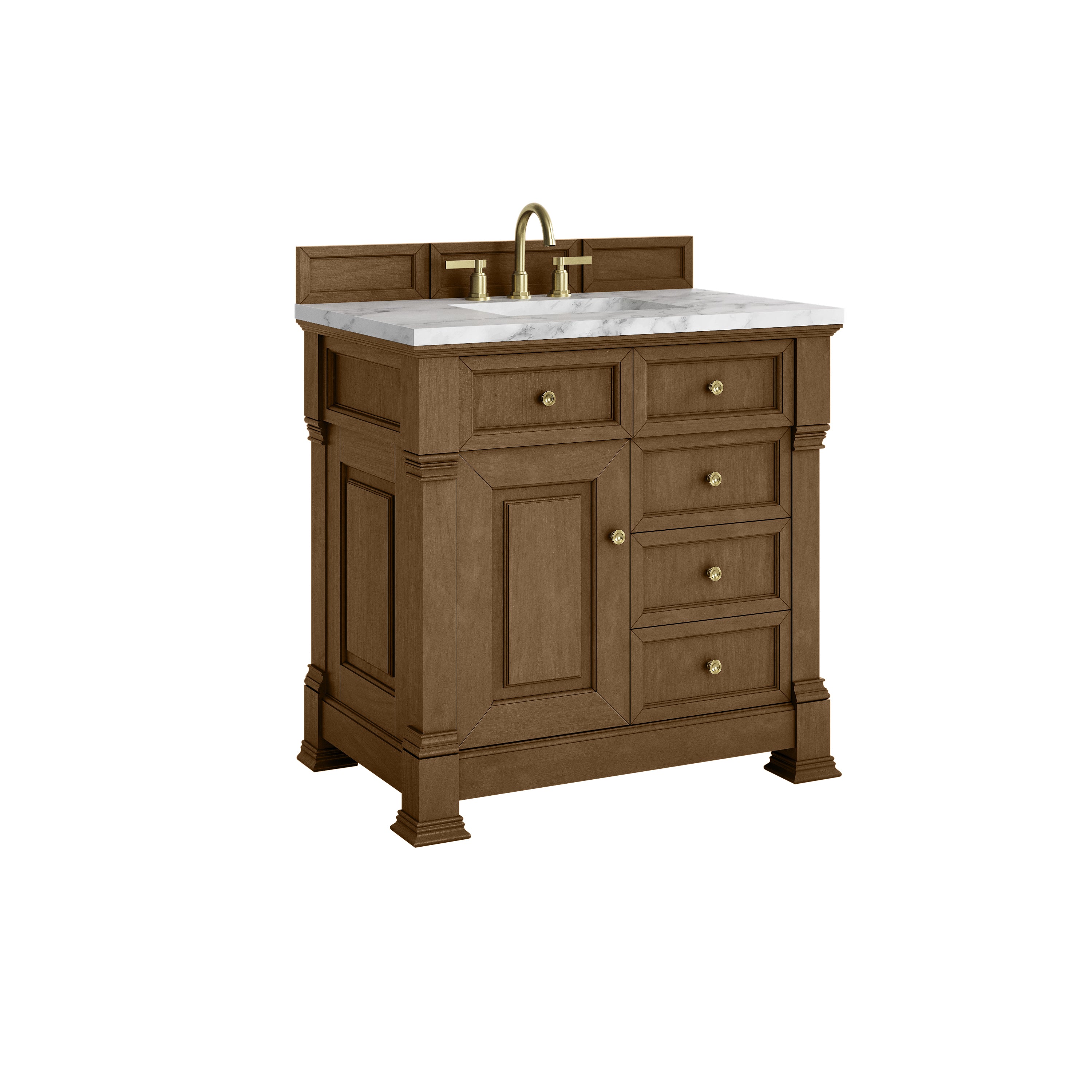 James Martin Brookfield 36" Single Vanity in Honey Oak with 3cm Countertop