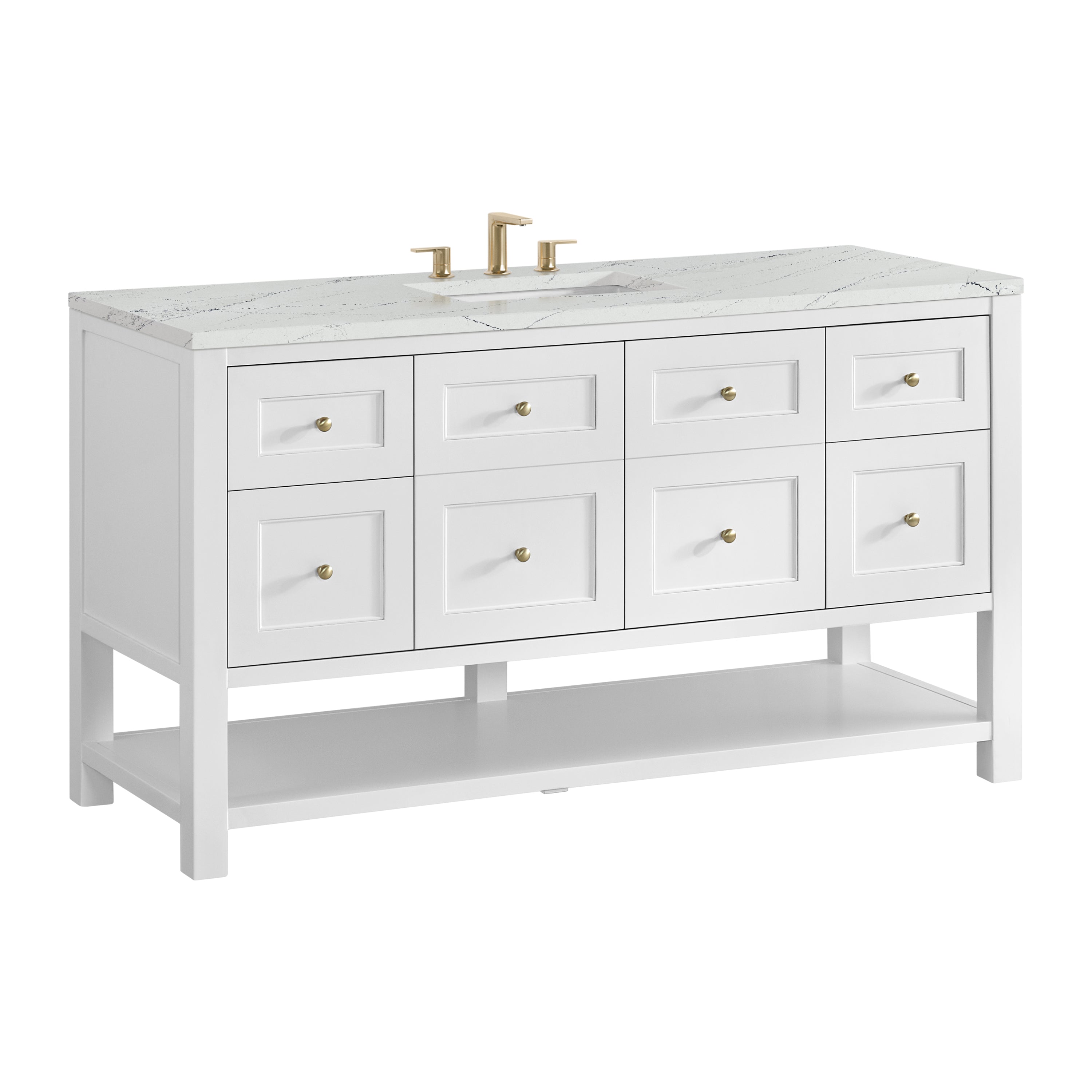 James Martin Breckenridge 60" Single Vanity in Bright White with 3cm Countertop