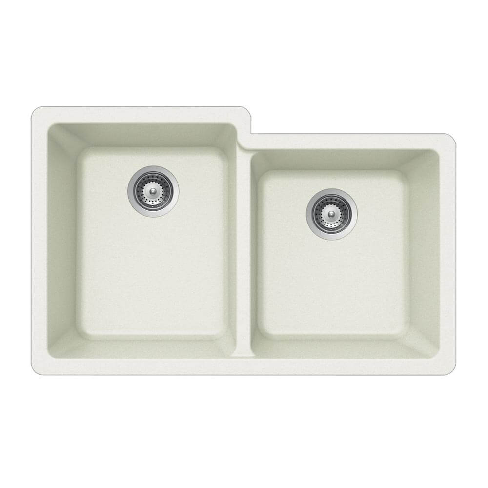 Houzer Quartztone 33" Granite Composite Undermount 60/40 Double Bowl Kitchen Sink
