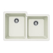 Houzer Quartztone 33" Granite Composite Undermount 60/40 Double Bowl Kitchen Sink