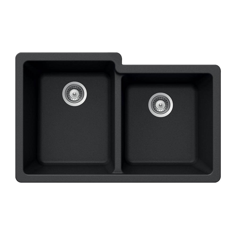Houzer Quartztone 33" Granite Composite Undermount 60/40 Double Bowl Kitchen Sink