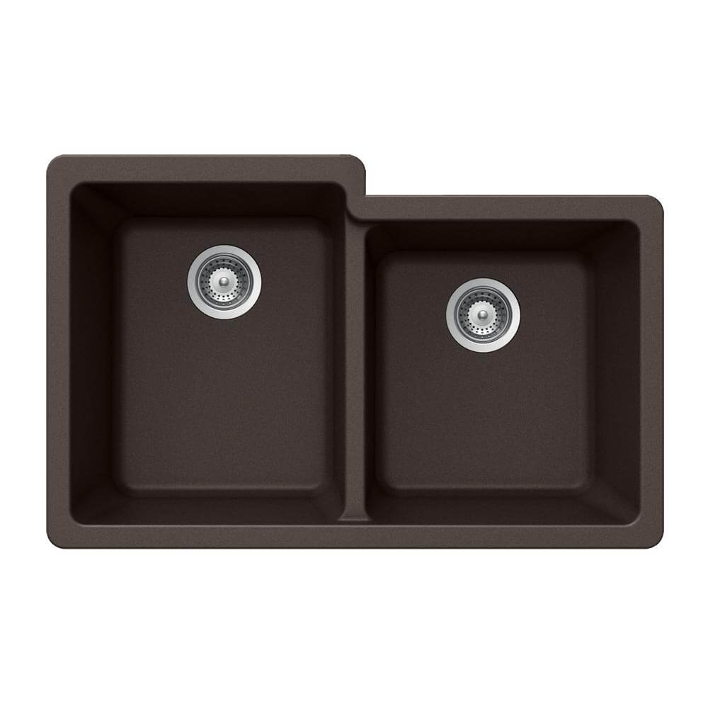 Houzer Quartztone 33" Granite Composite Undermount 60/40 Double Bowl Kitchen Sink