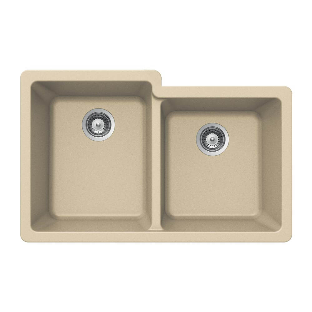 Houzer Quartztone 33" Granite Composite Undermount 60/40 Double Bowl Kitchen Sink