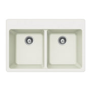 Houzer Cassiano 33 inch Granite Composite Drop-in Topmount 50/50 Double Bowl Kitchen Sink - M-200