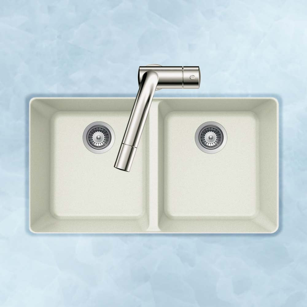 Houzer Cassiano 33 inch Granite Composite Undermount 50/50 Double Bowl Kitchen Sink - M-200U