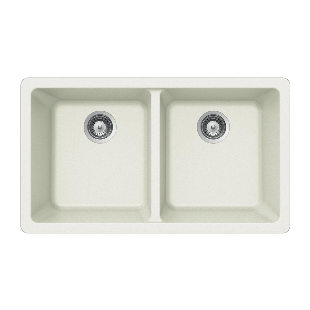 Houzer Cassiano 33 inch Granite Composite Undermount 50/50 Double Bowl Kitchen Sink - M-200U