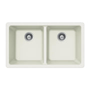 Houzer Cassiano 33 inch Granite Composite Undermount 50/50 Double Bowl Kitchen Sink - M-200U