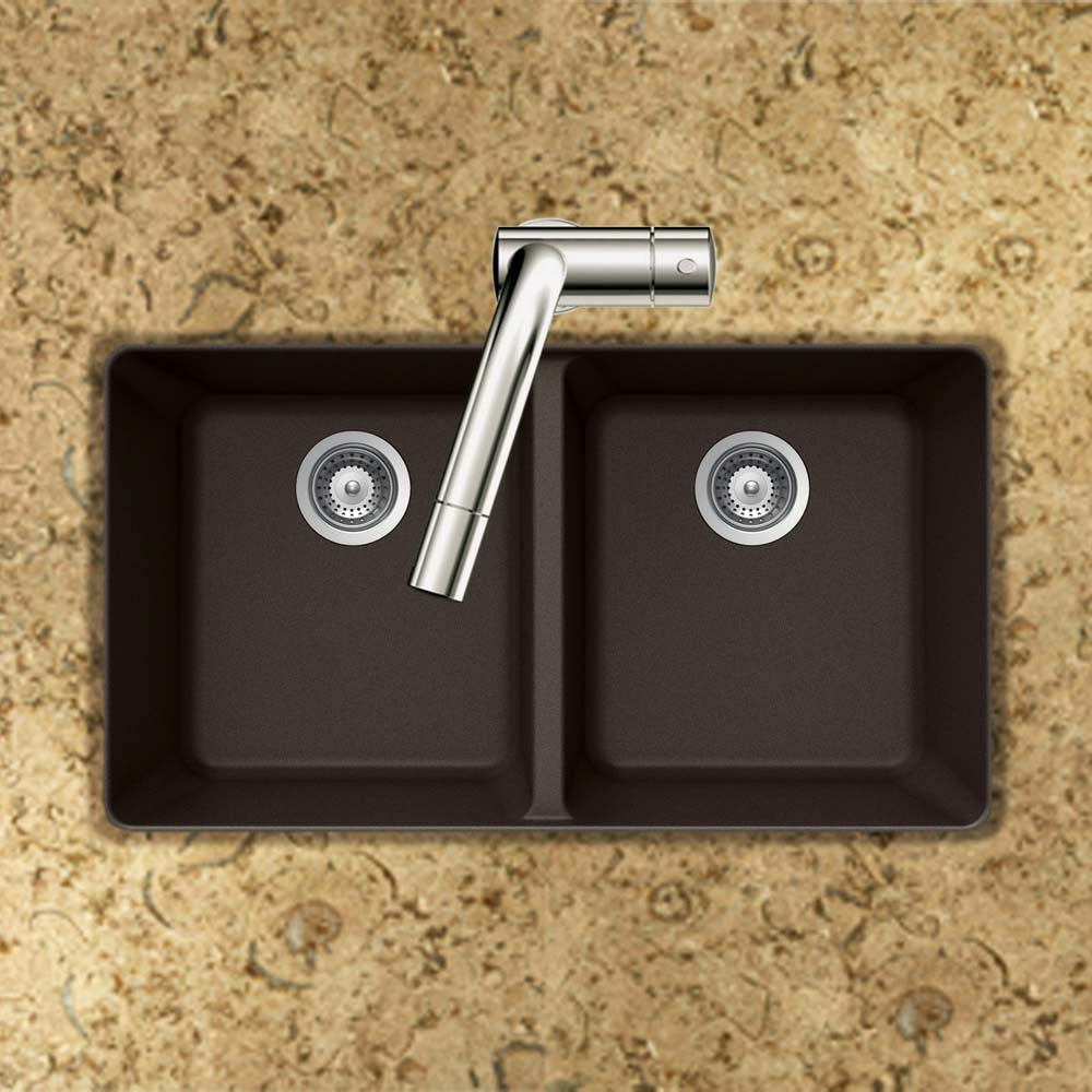 Houzer Cassiano 33 inch Granite Composite Undermount 50/50 Double Bowl Kitchen Sink - M-200U