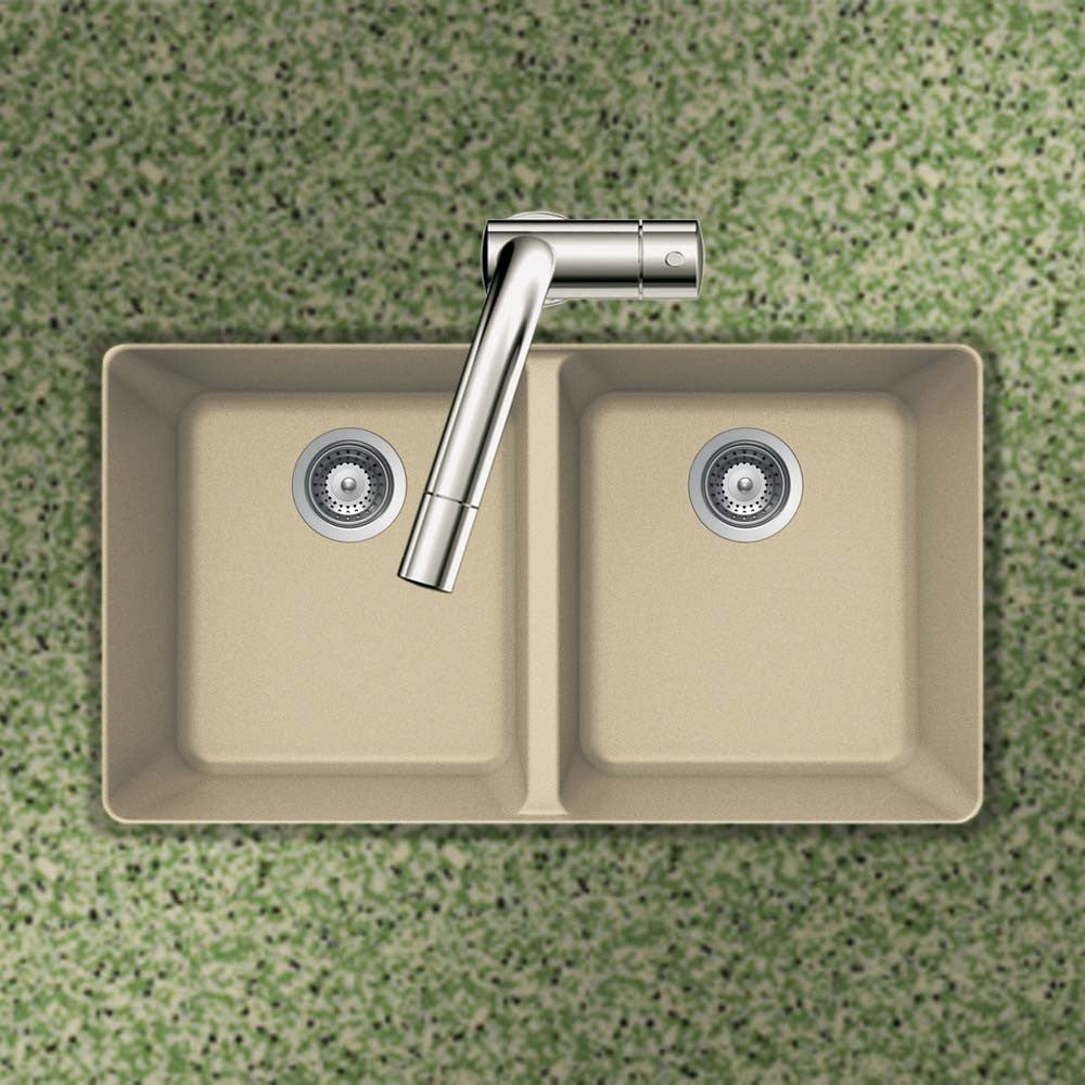 Houzer Cassiano 33 inch Granite Composite Undermount 50/50 Double Bowl Kitchen Sink - M-200U