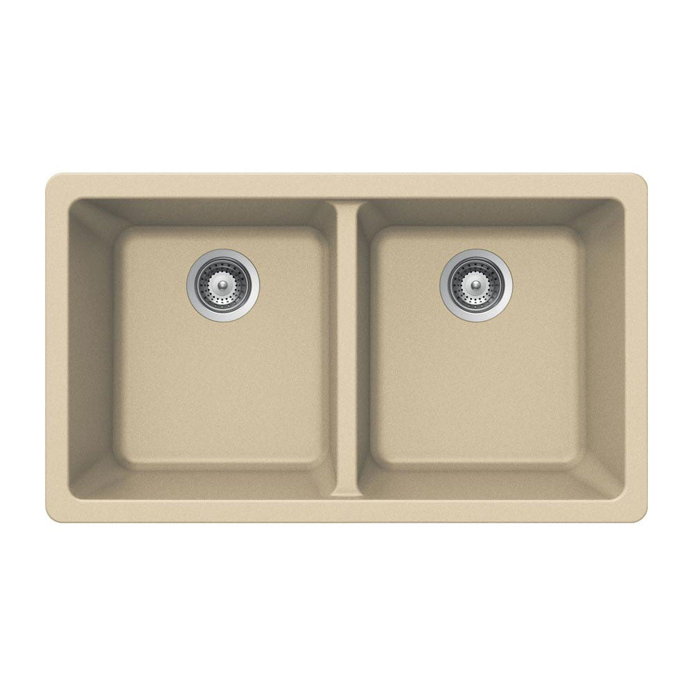 Houzer Cassiano 33 inch Granite Composite Undermount 50/50 Double Bowl Kitchen Sink - M-200U