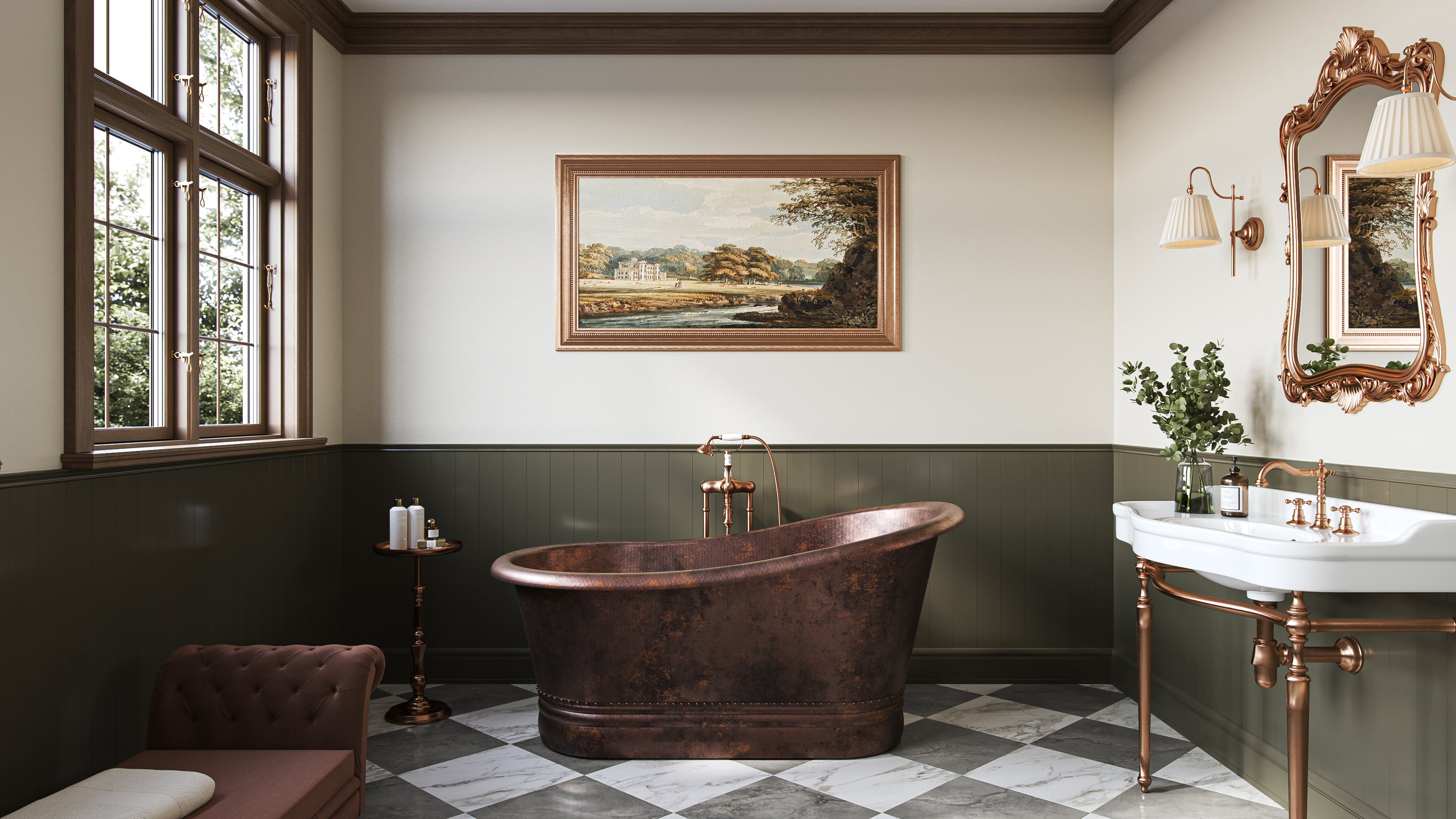 MAIDSTONE | DXV Mellyn Copper Slipper Bathtub