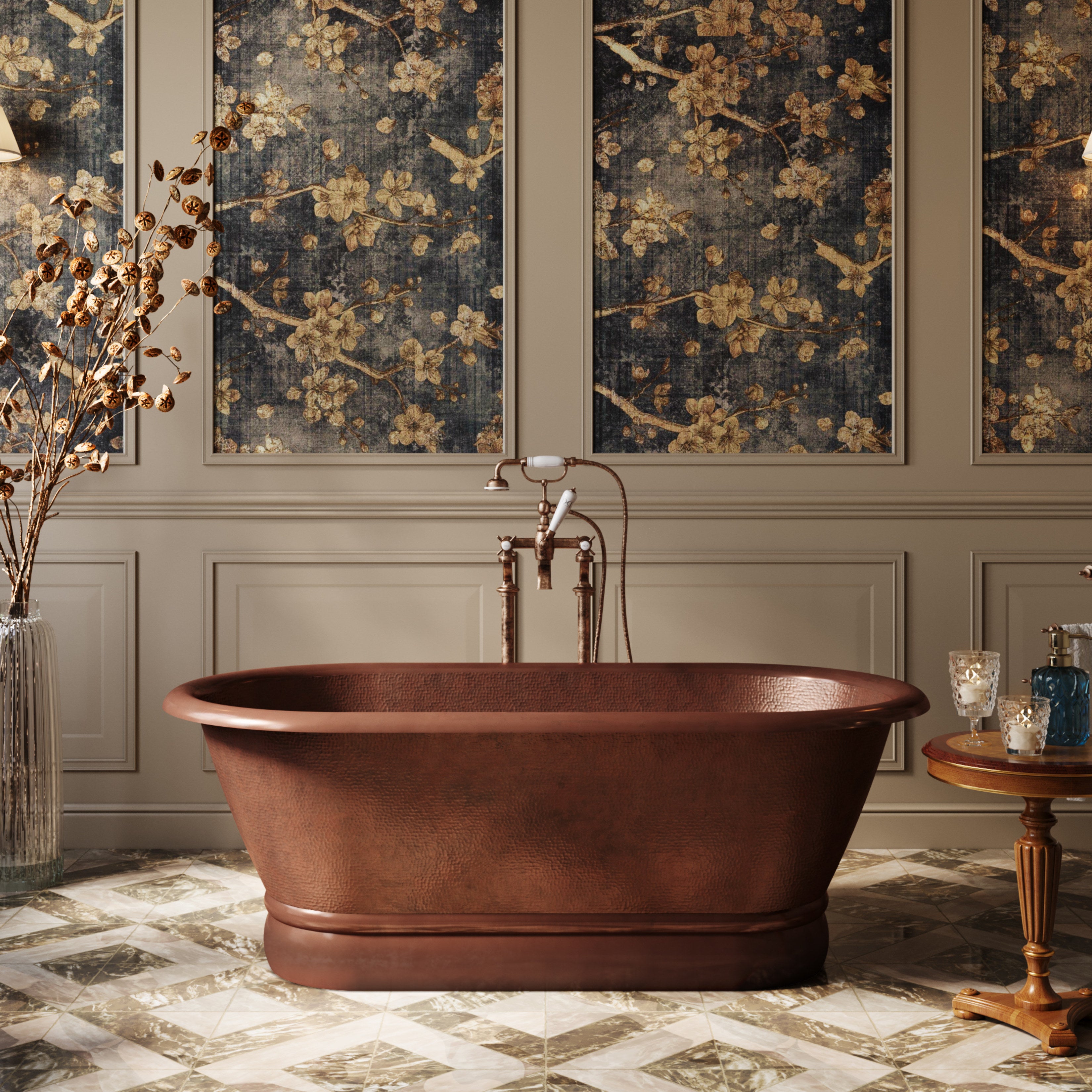 MAIDSTONE | DXV Cali Copper Freestanding Double Ended Bathtub - Medium Copper
