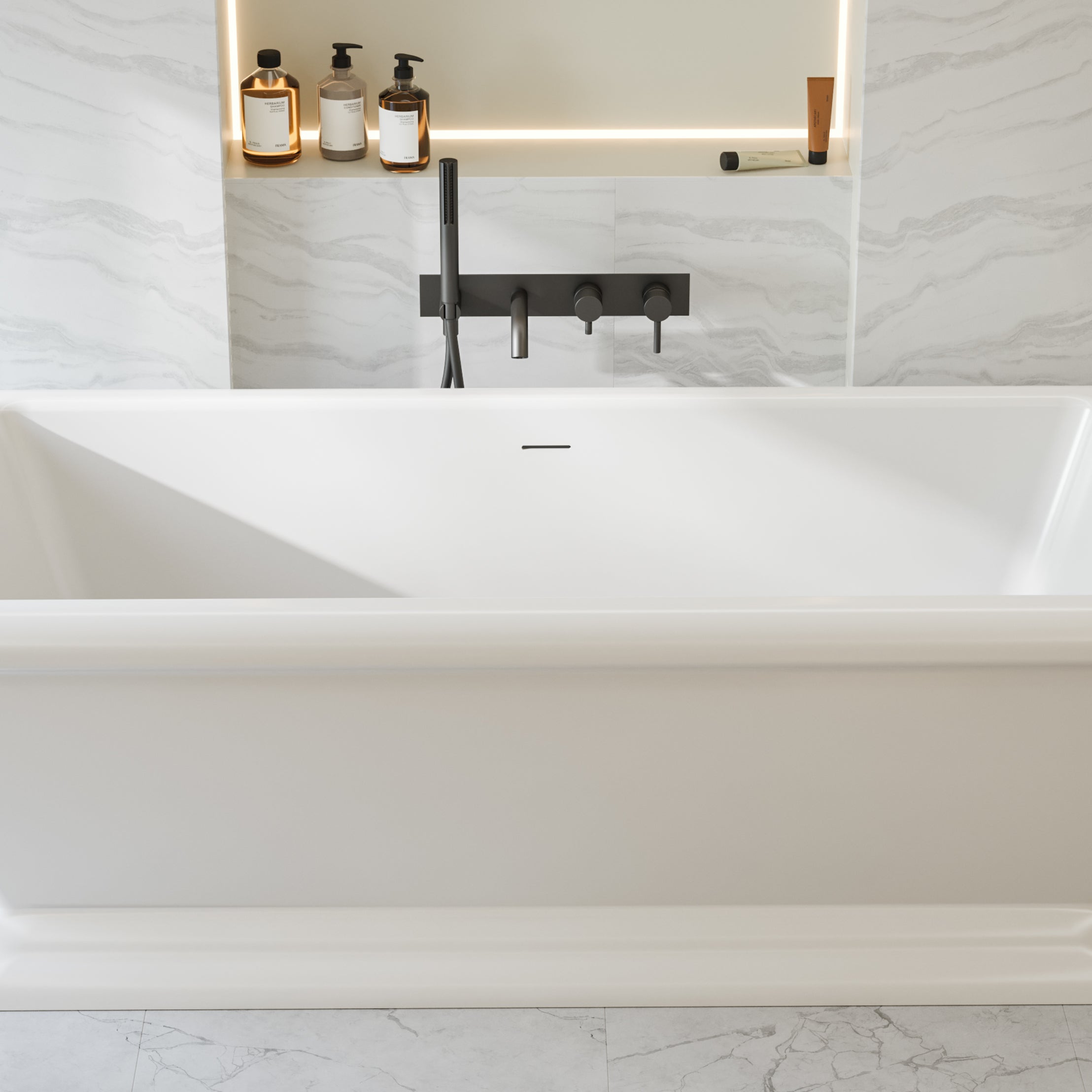 MAIDSTONE | DXV Evora 68 Inch Double Ended Pedestal Freestanding Bathtub