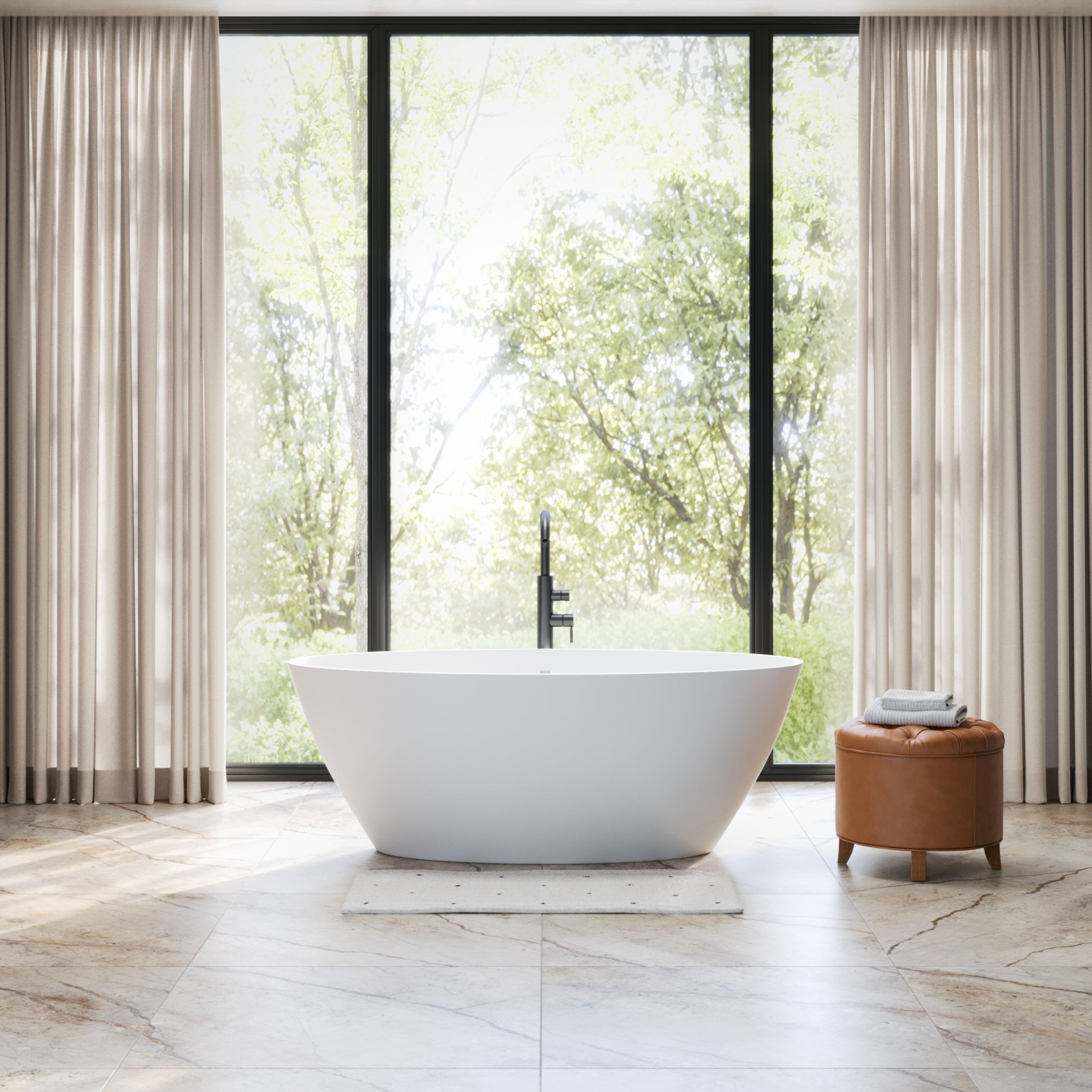 MAIDSTONE | DXV EZE Resin Double Ended Matte Tub