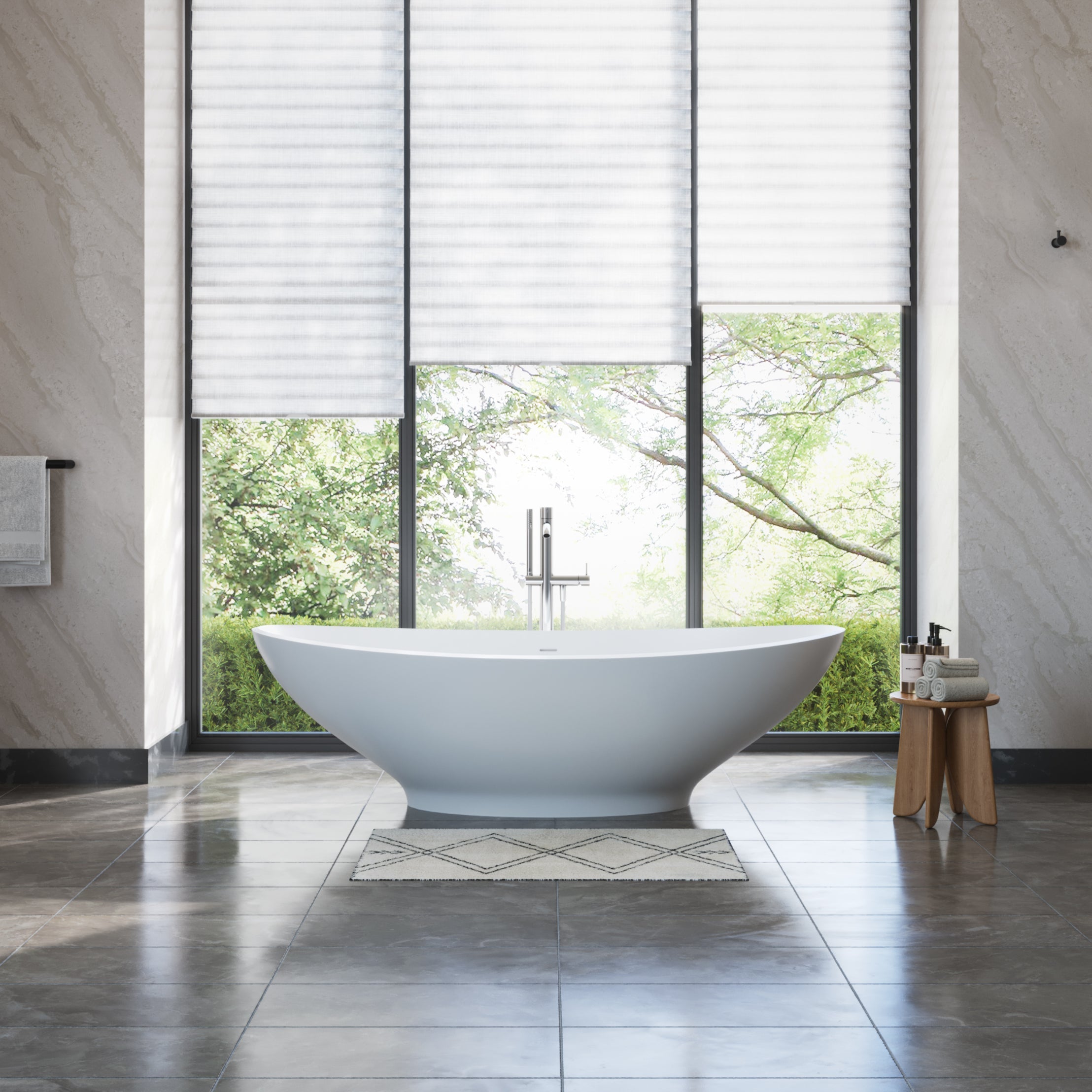 MAIDSTONE | DXV Grasse 75 Inch Resin Double Slipper Matte Tub