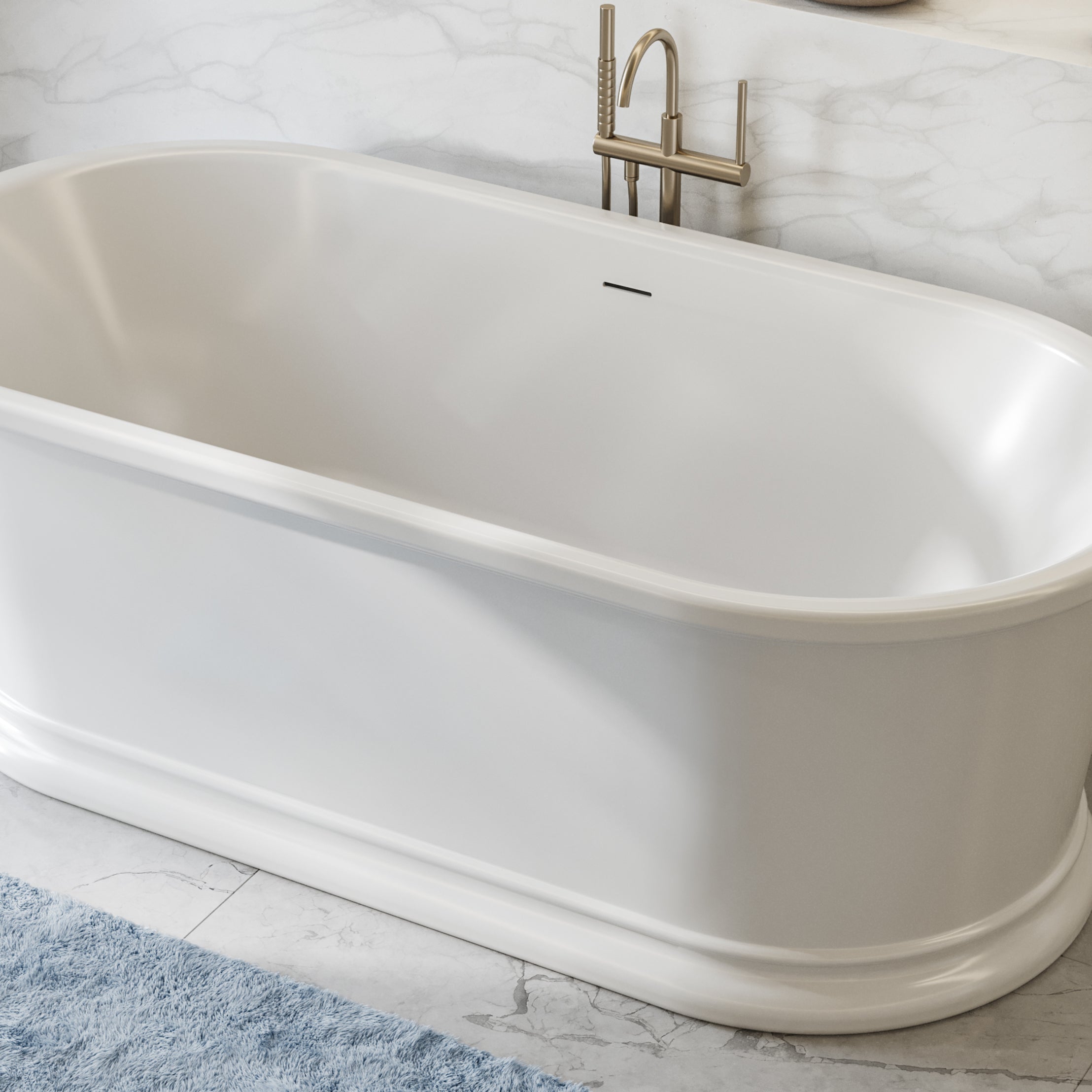 MAIDSTONE | DXV Heston 66" Double Ended Acrylic Freestanding Tub