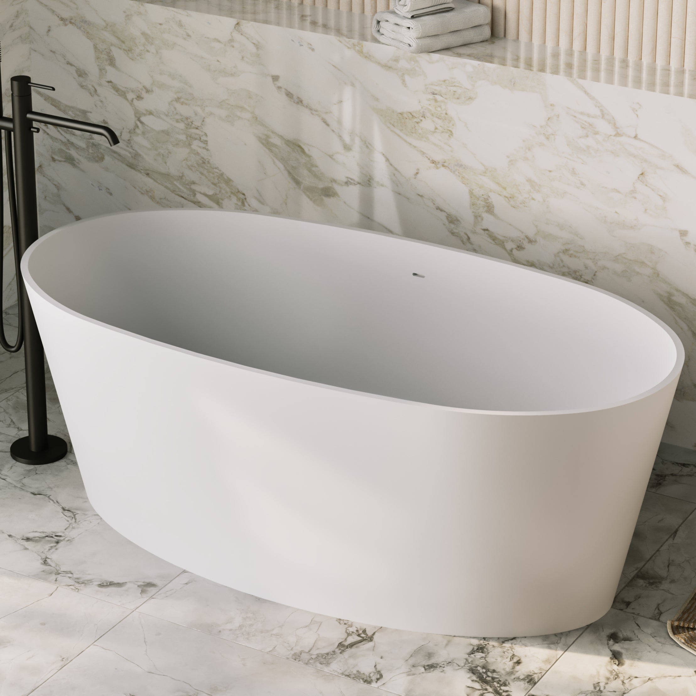 MAIDSTONE | DXV Marseille 59 Inch Resin Double Ended Matte Tub