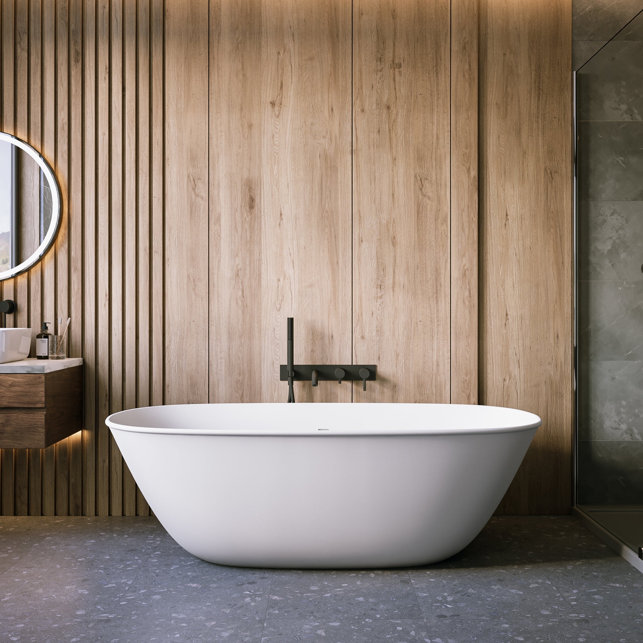 MAIDSTONE | DXV Narelle 63 Inch Resin Double Ended Tub