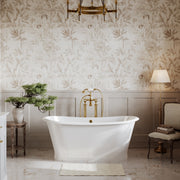 MAIDSTONE | DXV UNA 67 Inch Cast Iron Double Ended Skirted Bathtub – No Faucet Drillings – White