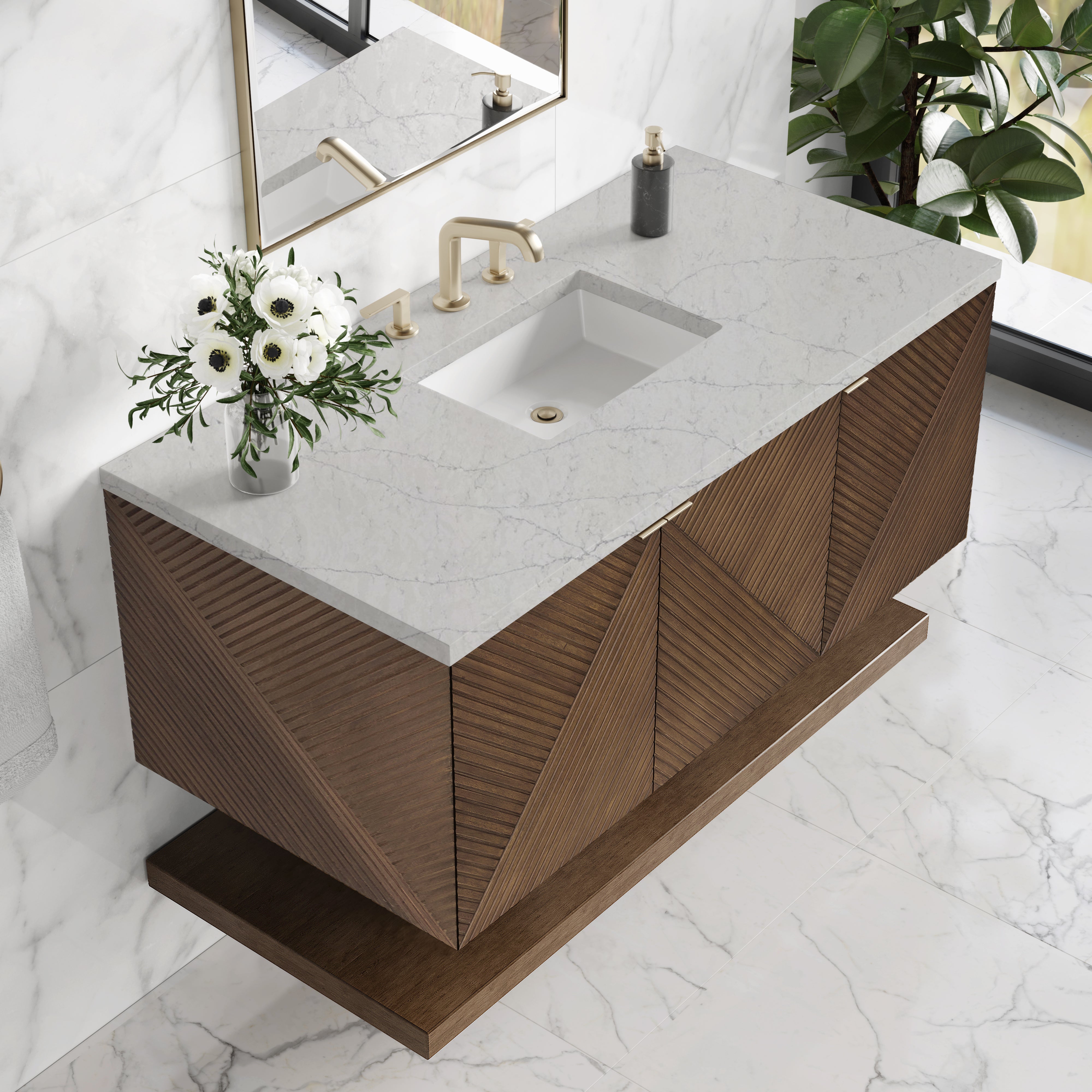James Martin Marcello 48" Single Vanity in Chestnut with 3cm Countertop