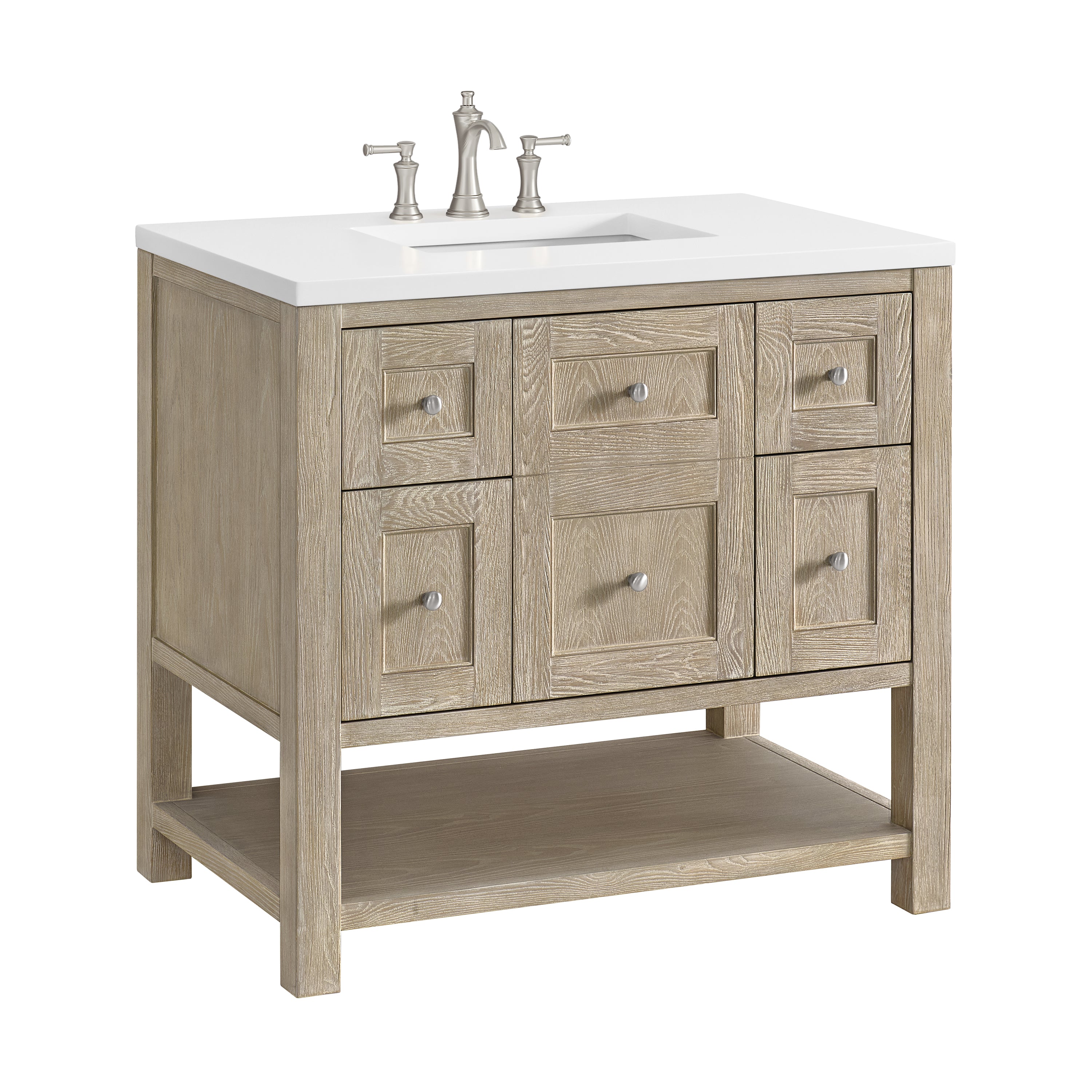James Martin Breckenridge 36" Single in Whitewashed Oak with 3cm Countertop