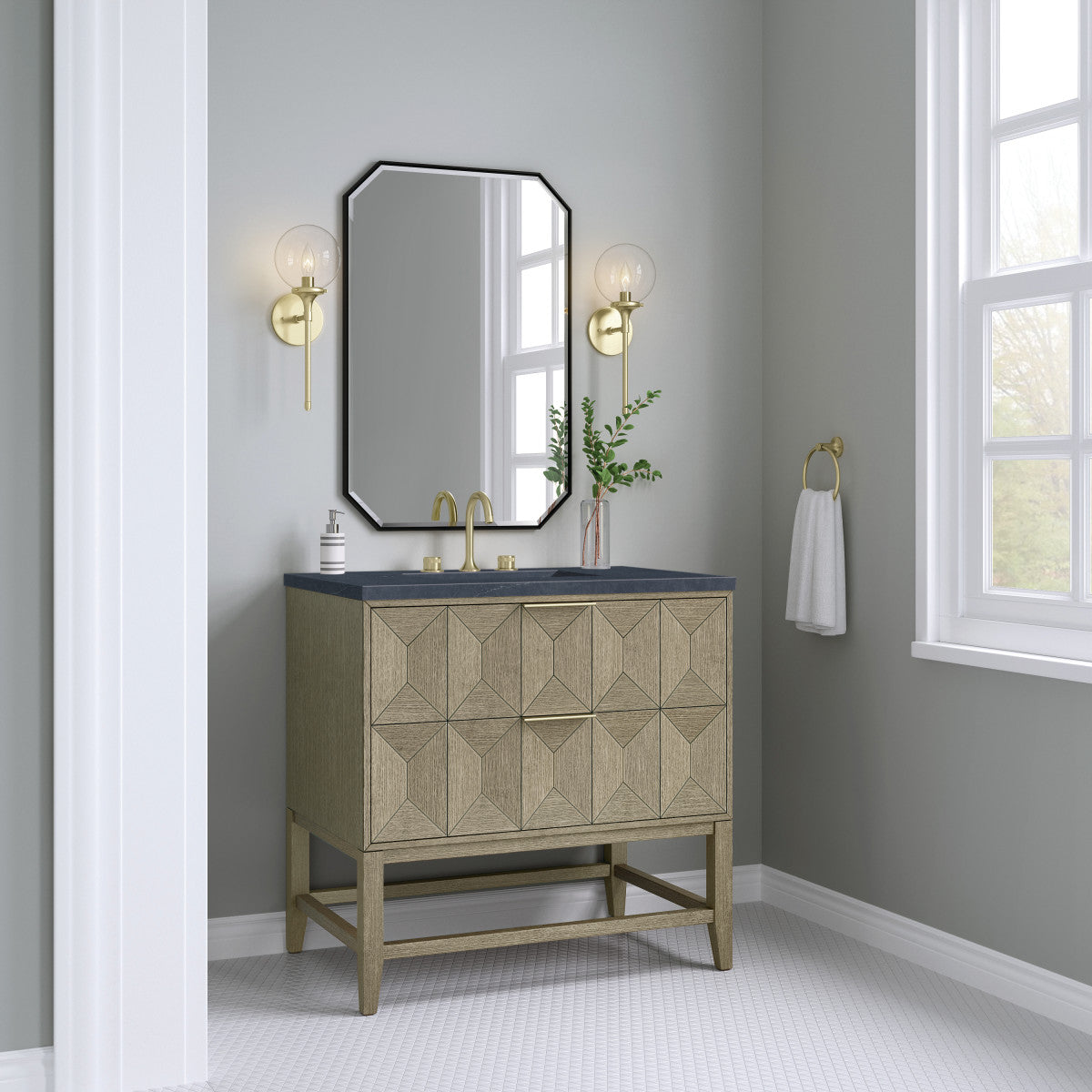 Emmeline 36" Single Vanity Cabinet, Pebble Oak